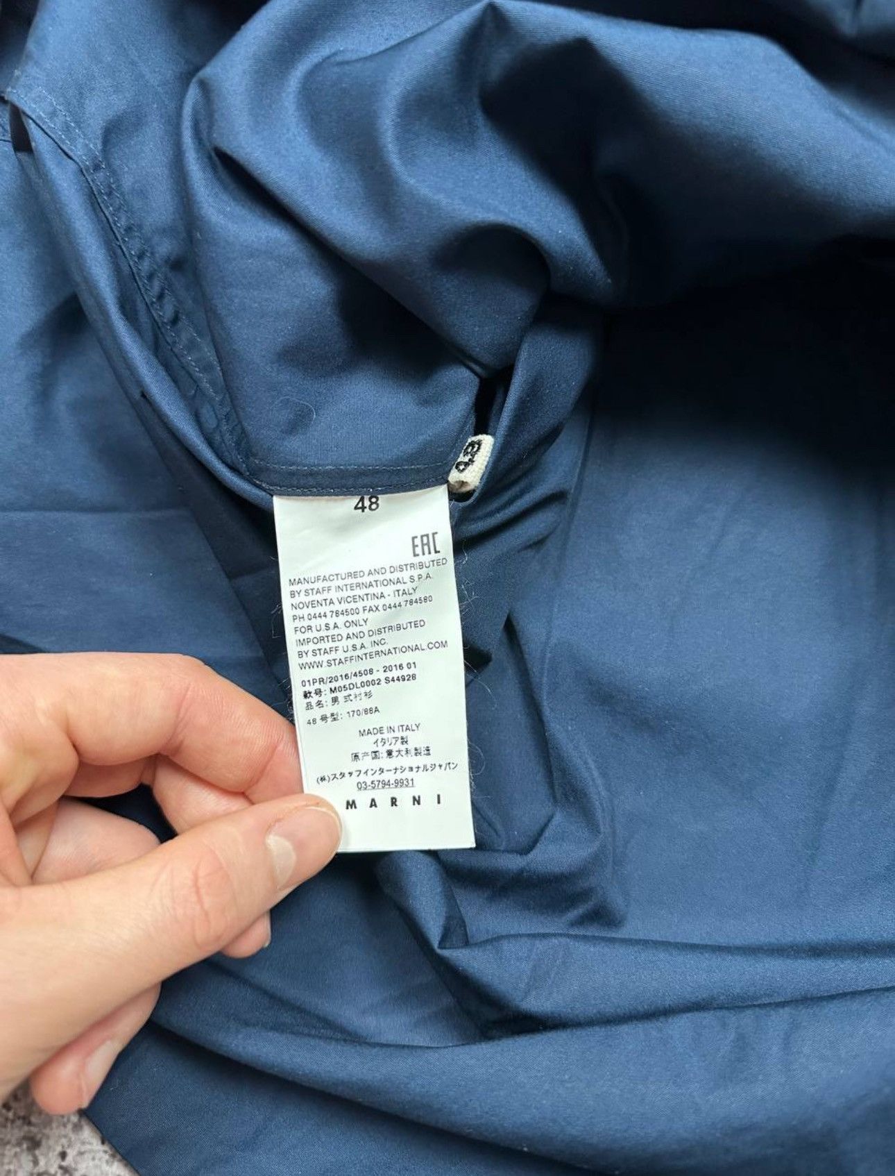 Marni MARNI Blue Pocket Casual Shirt Size US M / EU 48-50 / 2 - 9 Thumbnail