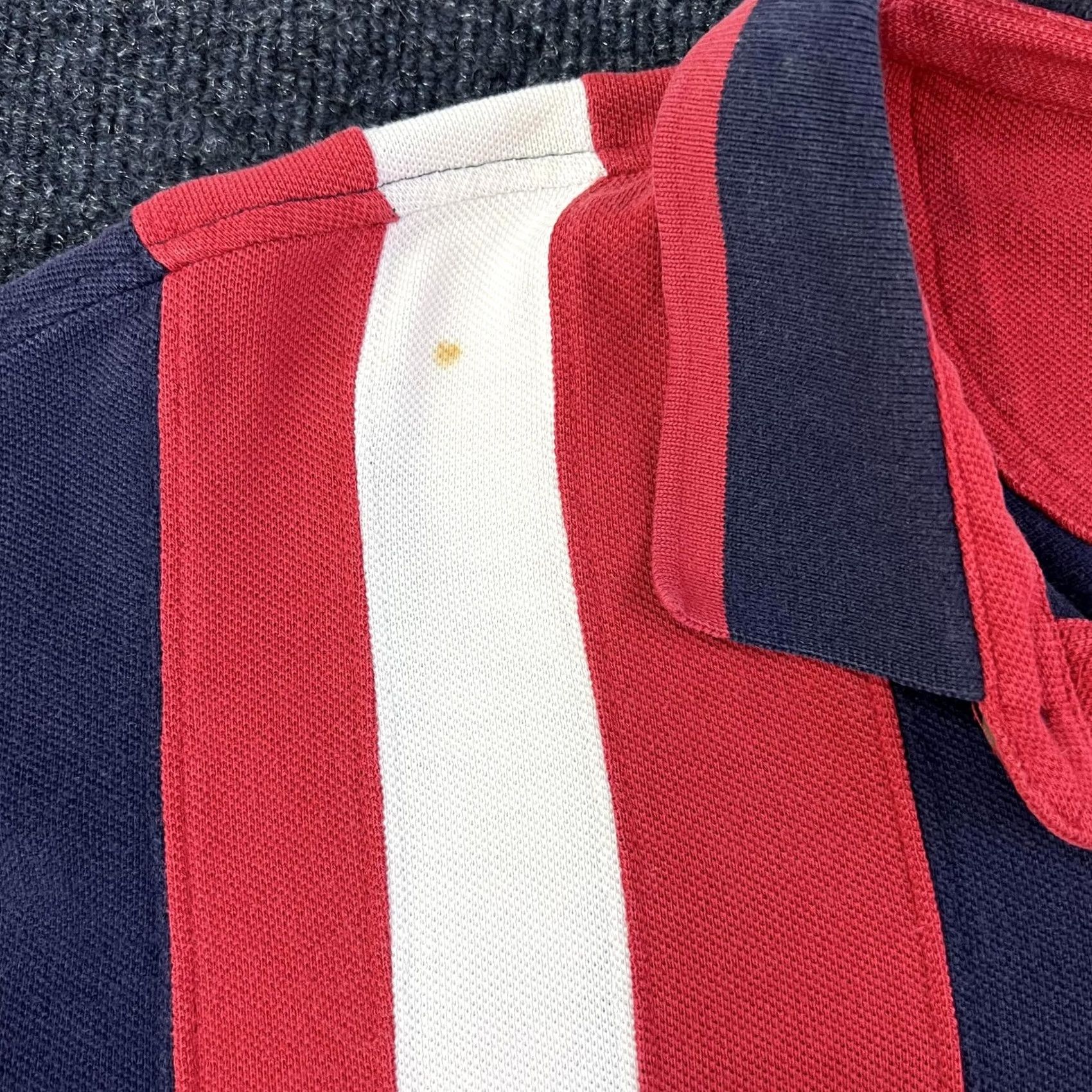 Izod VINTAGE Izod Polo Shirt Men L Navy Red White Striped Nautical Flag Embroidered Logo 100% Cotton Size US L / EU 52-54 / 3 - 4 Thumbnail
