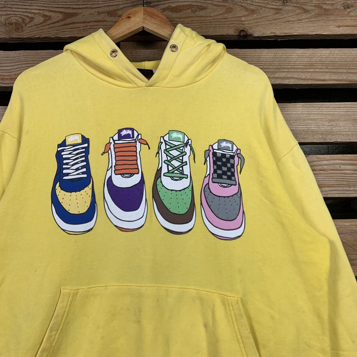 Vintage 90s Stussy Hoodie Air Force 1 - L