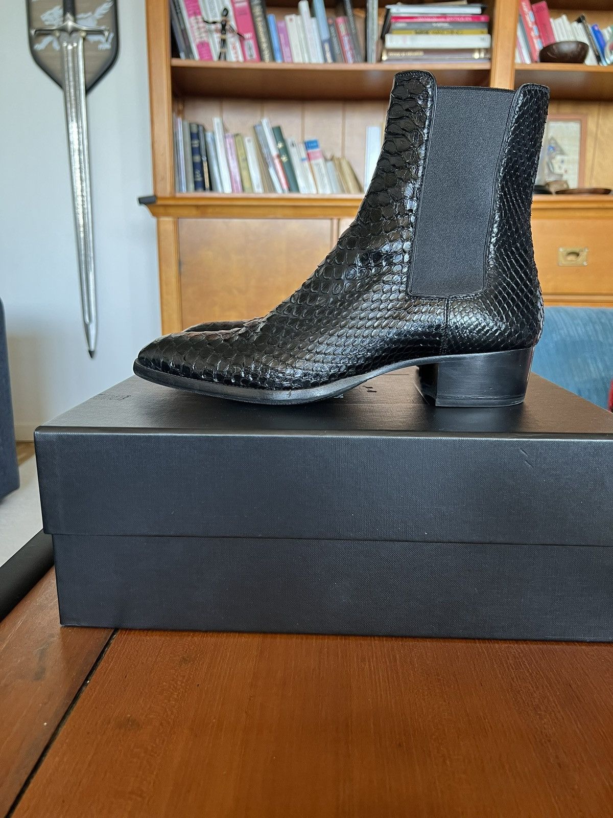 Saint Laurent Paris Rare Saint Laurent python chelsea boots Hedi ...