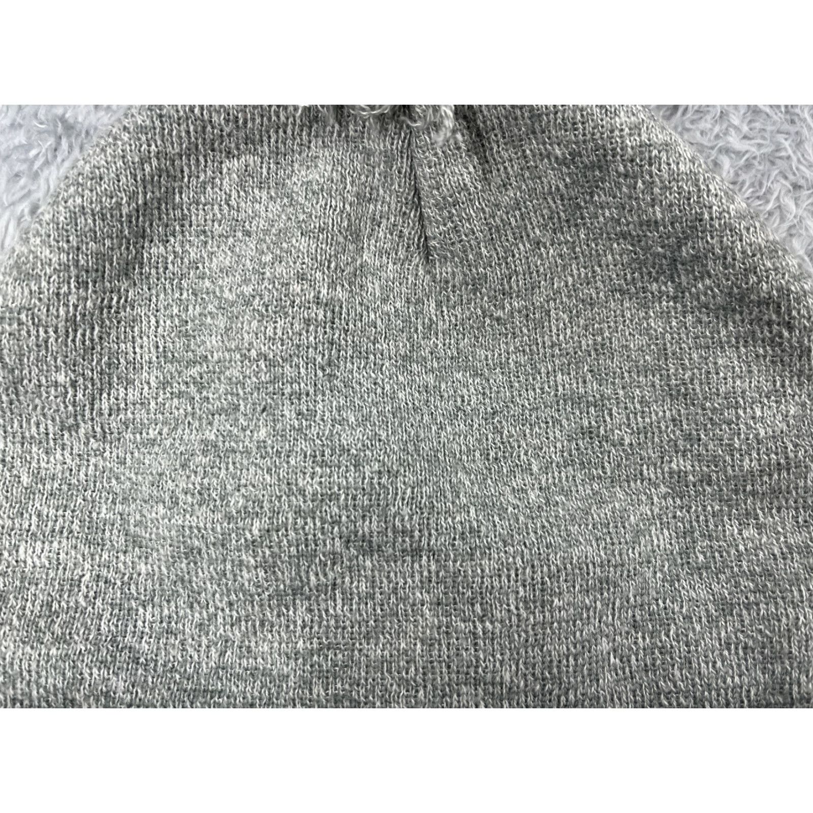 Vintage Beautiful Giant Beanie Toque Mens One Size Gray Geometric Knit Acrylic Pom - Hat/Beanie Mens One Size Gray Geometric Knit Acrylic Pom Size ONE SIZE - 3 Thumbnail
