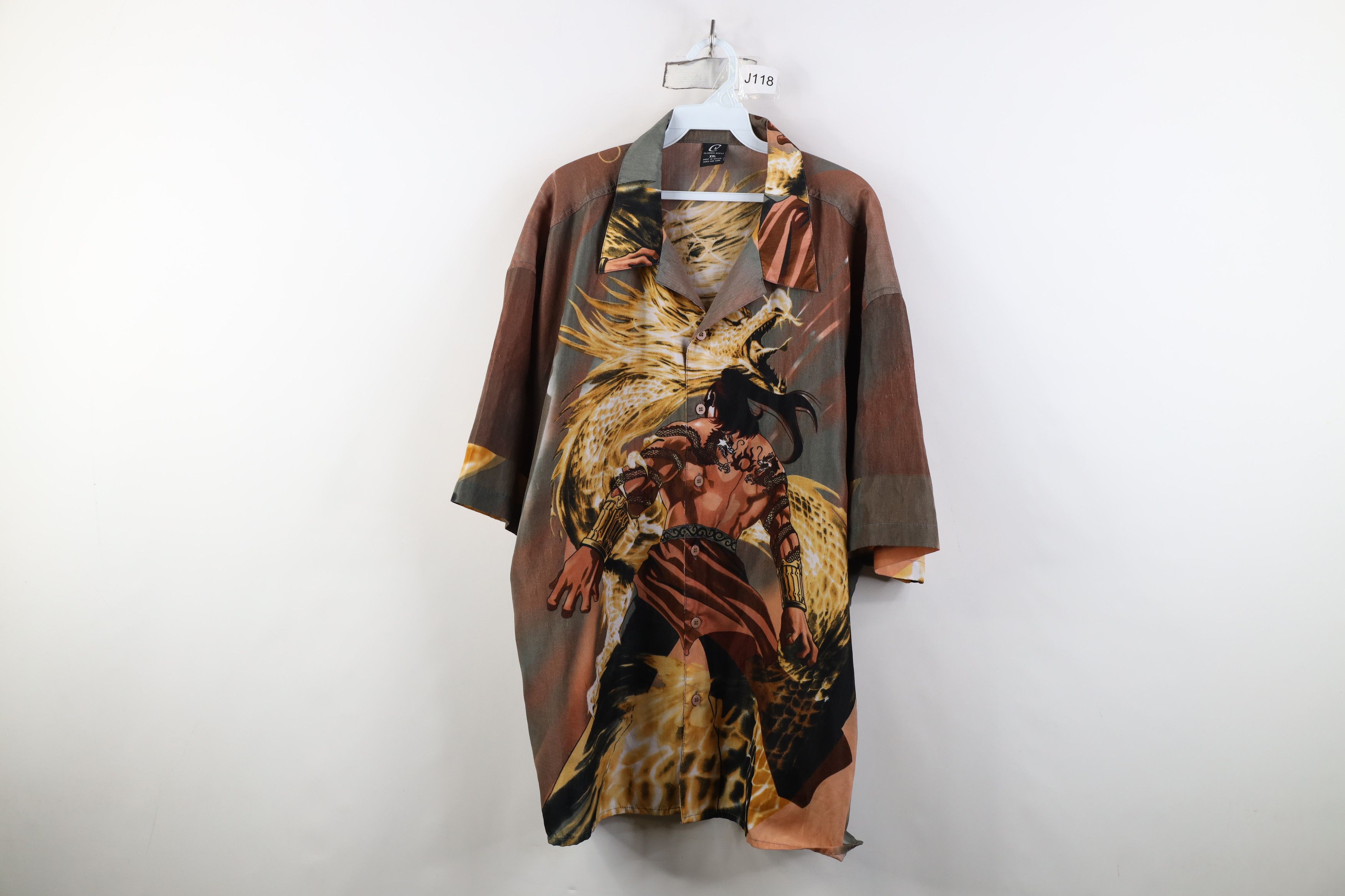 Vintage Vintage 90s Y2K Streetwear Tekken Warrior Dragon Shirt Size US XXL / EU 58 / 5 - 1 Thumbnail
