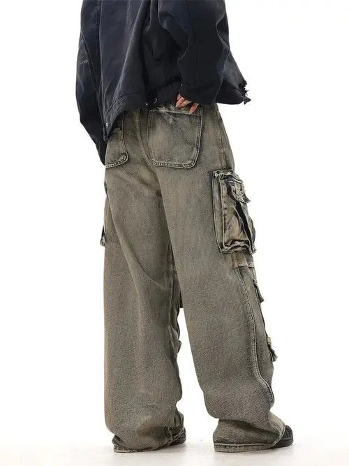 Japanese Brand Streetwear Cargo Multi Pocket Loose Baggy Pants Jeans Size US 30 / EU 46 - 6 Thumbnail