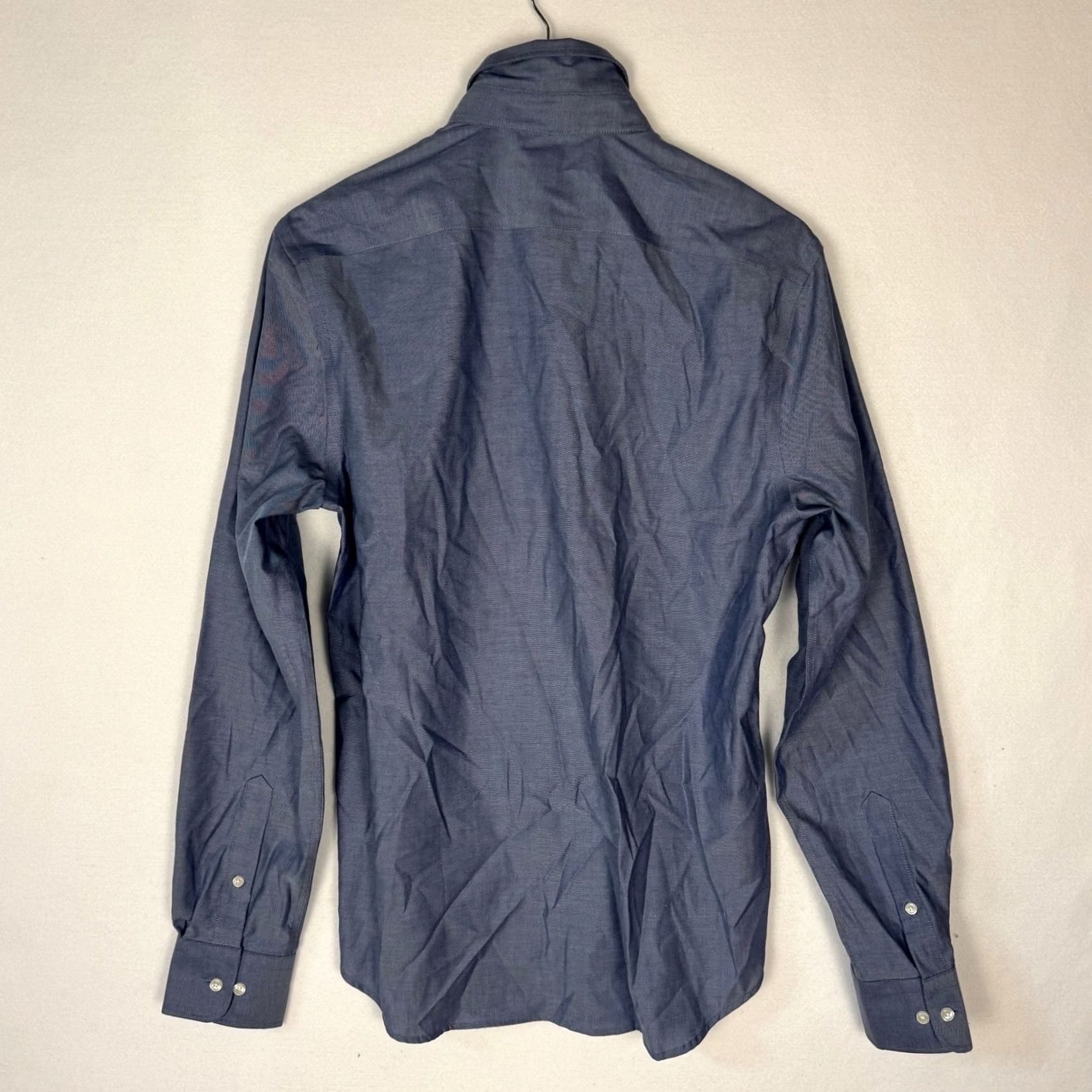 Tommy Hilfiger Tommy Hilfiger TH Flex Slim Fit Stretch Oxford Dress Shirt Peacoat Blue 15.5 34 Mens Size 42R - 2 Thumbnail