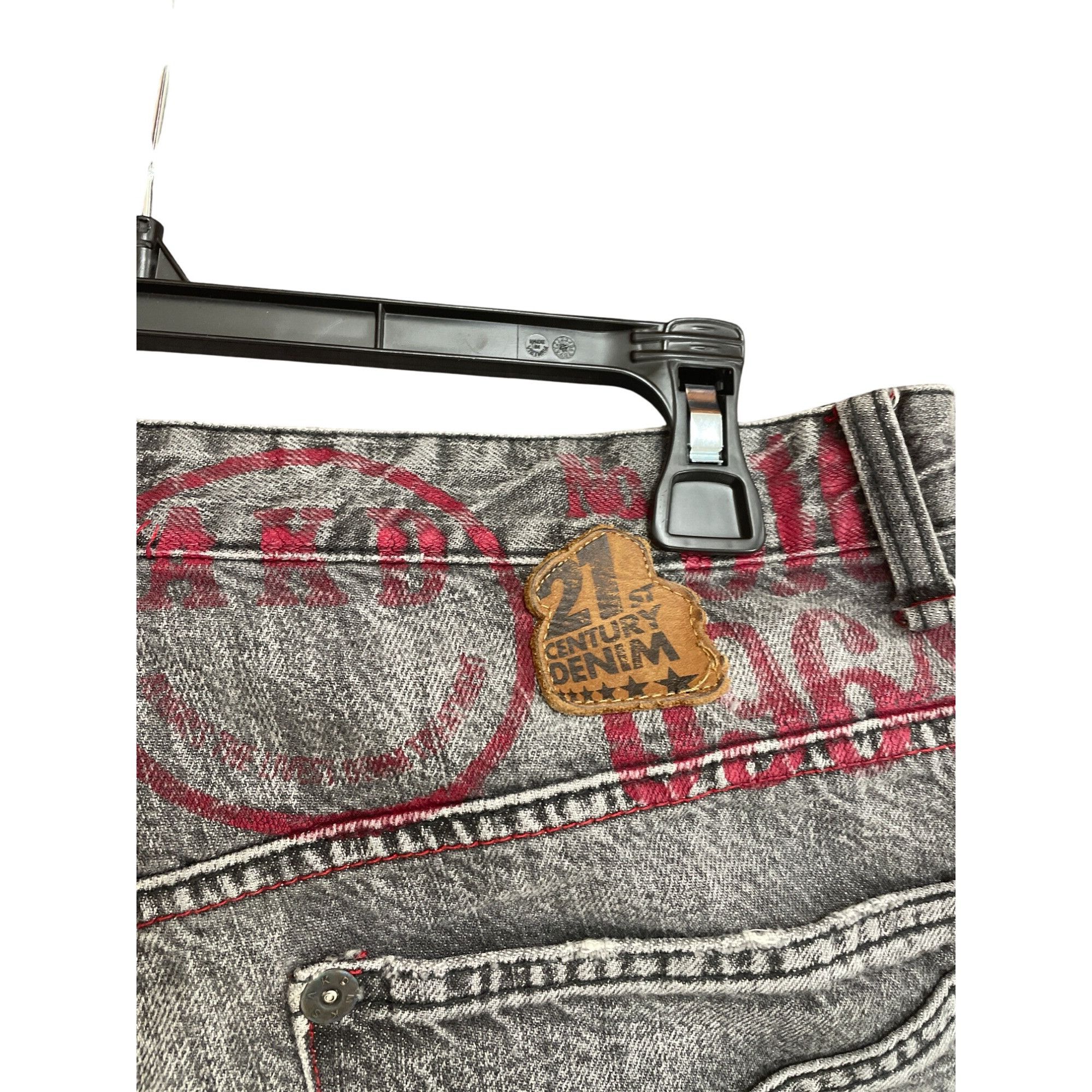 Akademiks Akademiks Mens Distressed Gray Graphic Wide-Leg Jeans Size 3 Size US 34 / EU 50 - 16 Thumbnail