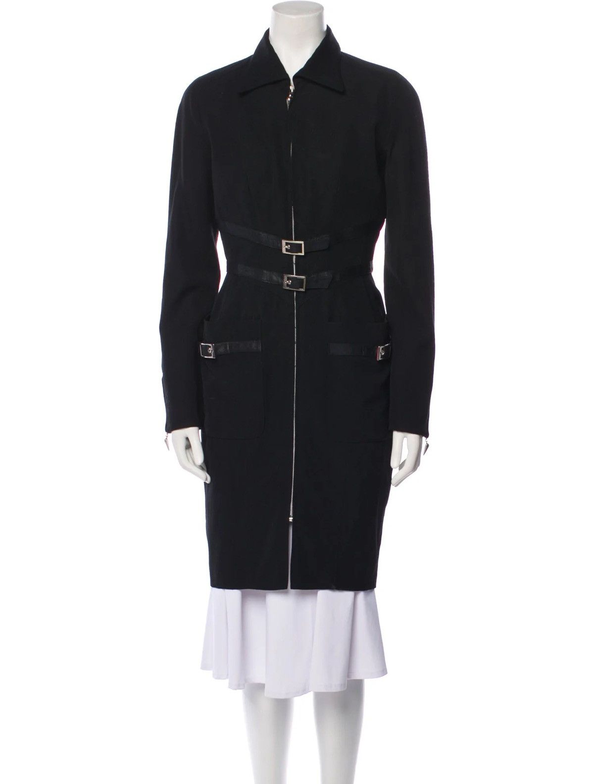 Mugler × Thierry Mugler Thierry Mugler 1990s archive vtg iconic belted wool coat Size S / US 4 / IT 40 - 2 Thumbnail