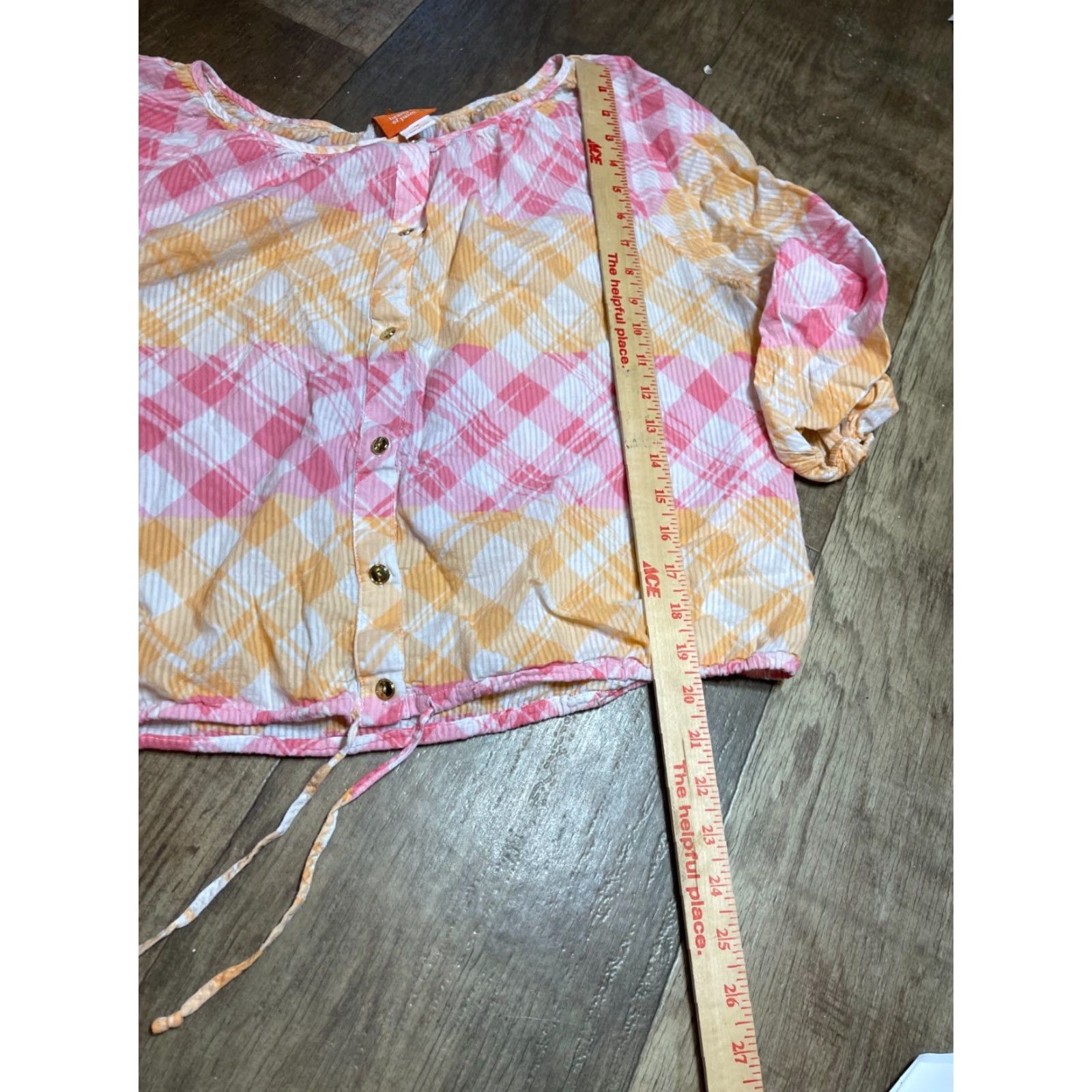 Vintage NEON Hearts of Palm Button Up Top Womens Size 16 Pastel Pink Plaid Blouse Shirt Shirt Size XXL / US 16-18 / IT 52-54 - 2 Thumbnail