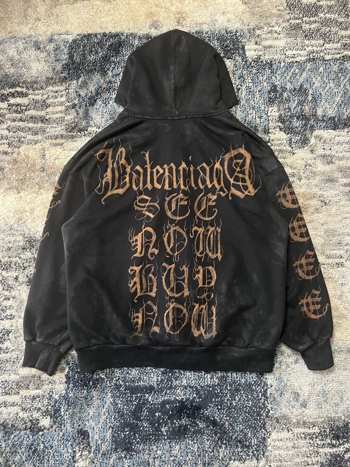 Balenciaga FW23 Balenciaga Mudwash Heavy Metal Zip Up Size US XS / EU 42 / 0 - 3 Thumbnail