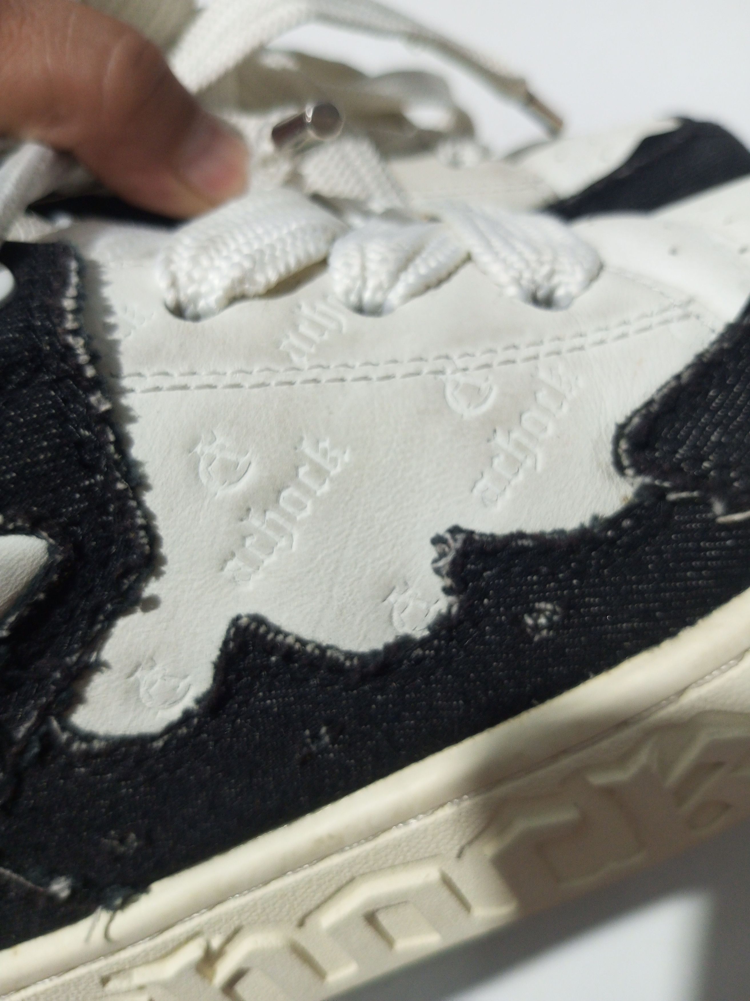 20471120 Achock skateboard mix denim balck & white sneakers Size US 6 / IT 36 - 13 Thumbnail