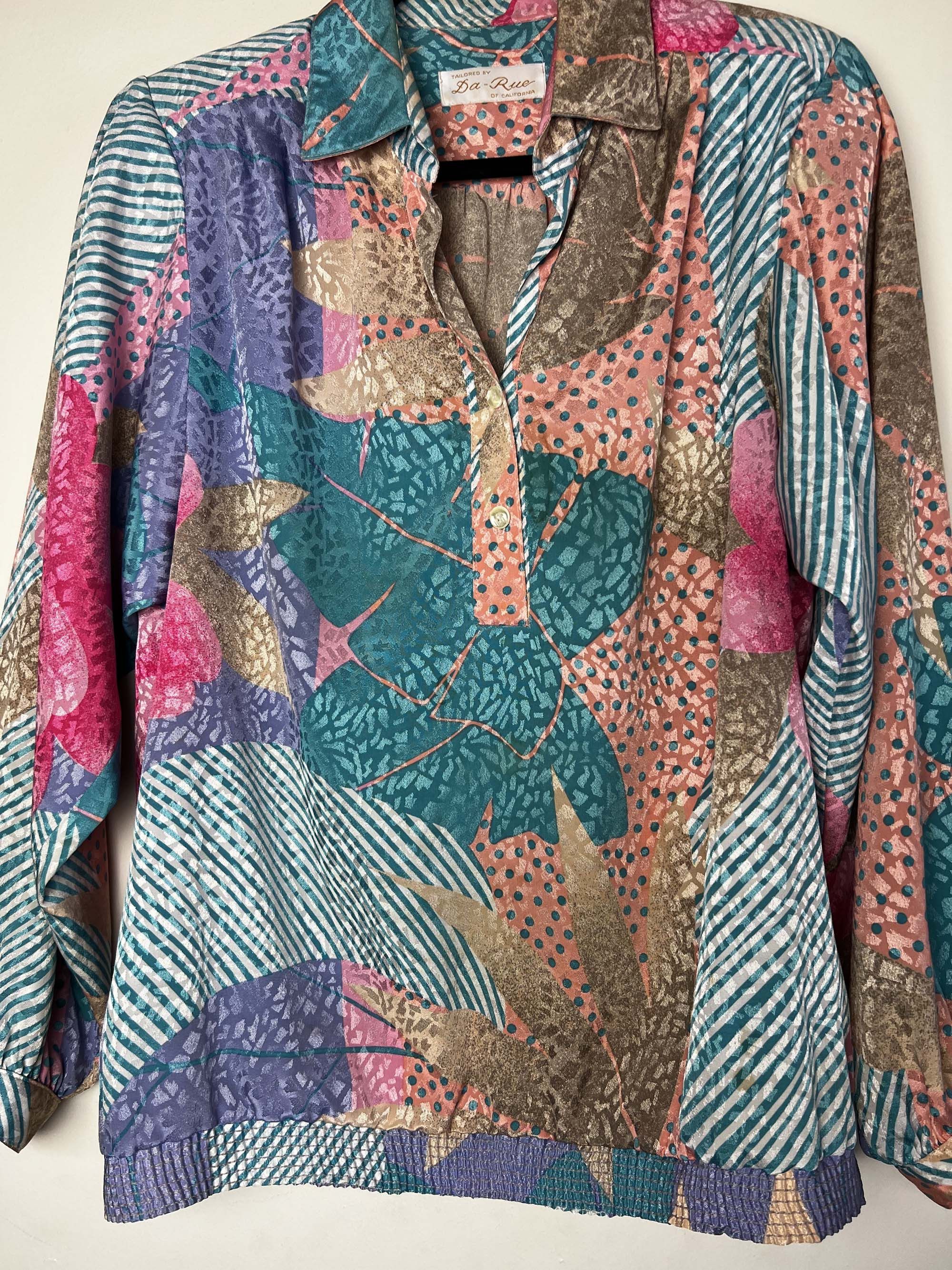 Vintage Vintage 1980's-1990's Da Rue of California Retro Blouse Size L / US 10 / IT 46 - 2 Thumbnail