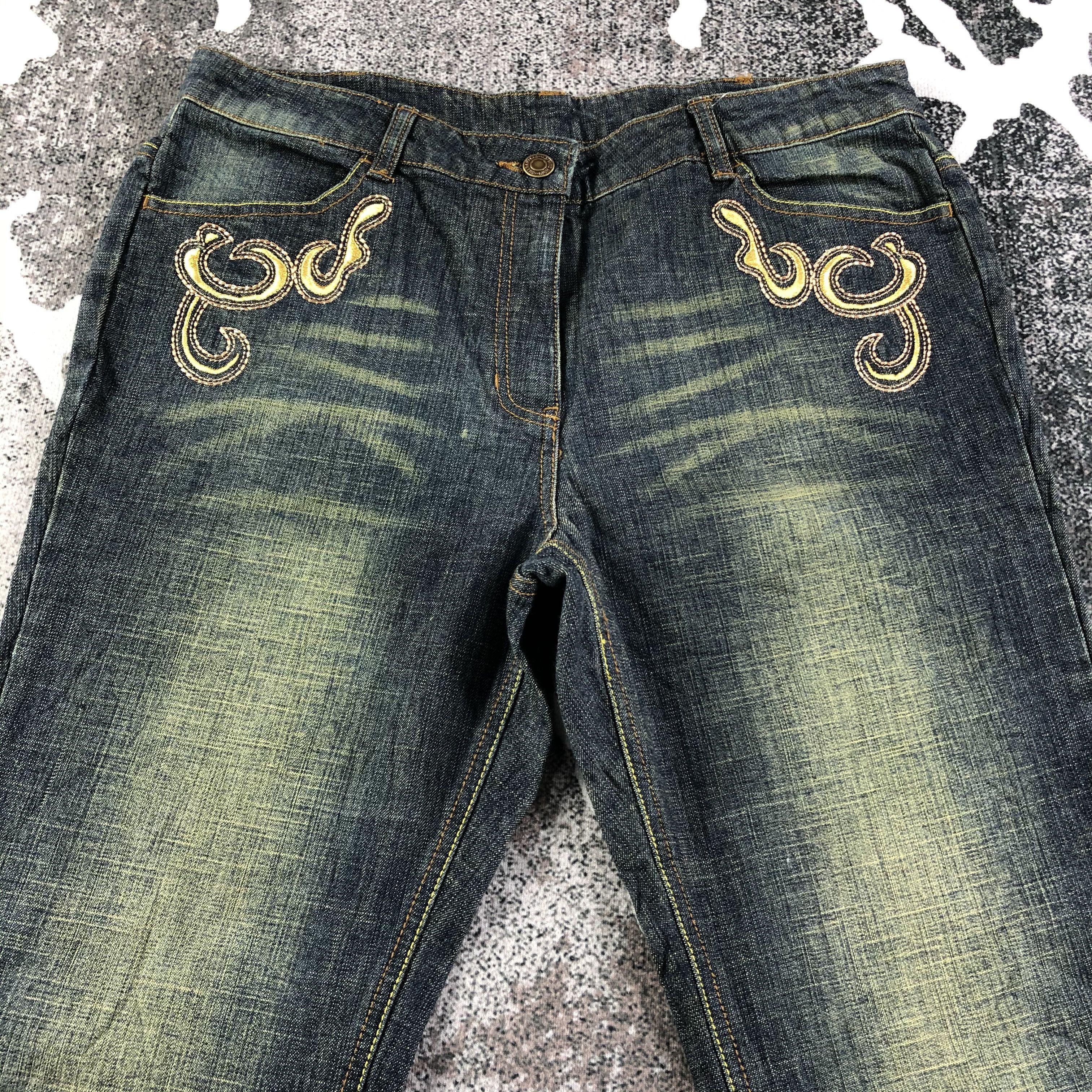 Vintage Vintage Japanese Jeans Blue Flare Denim KJ1779 Size 31" - 3 Thumbnail