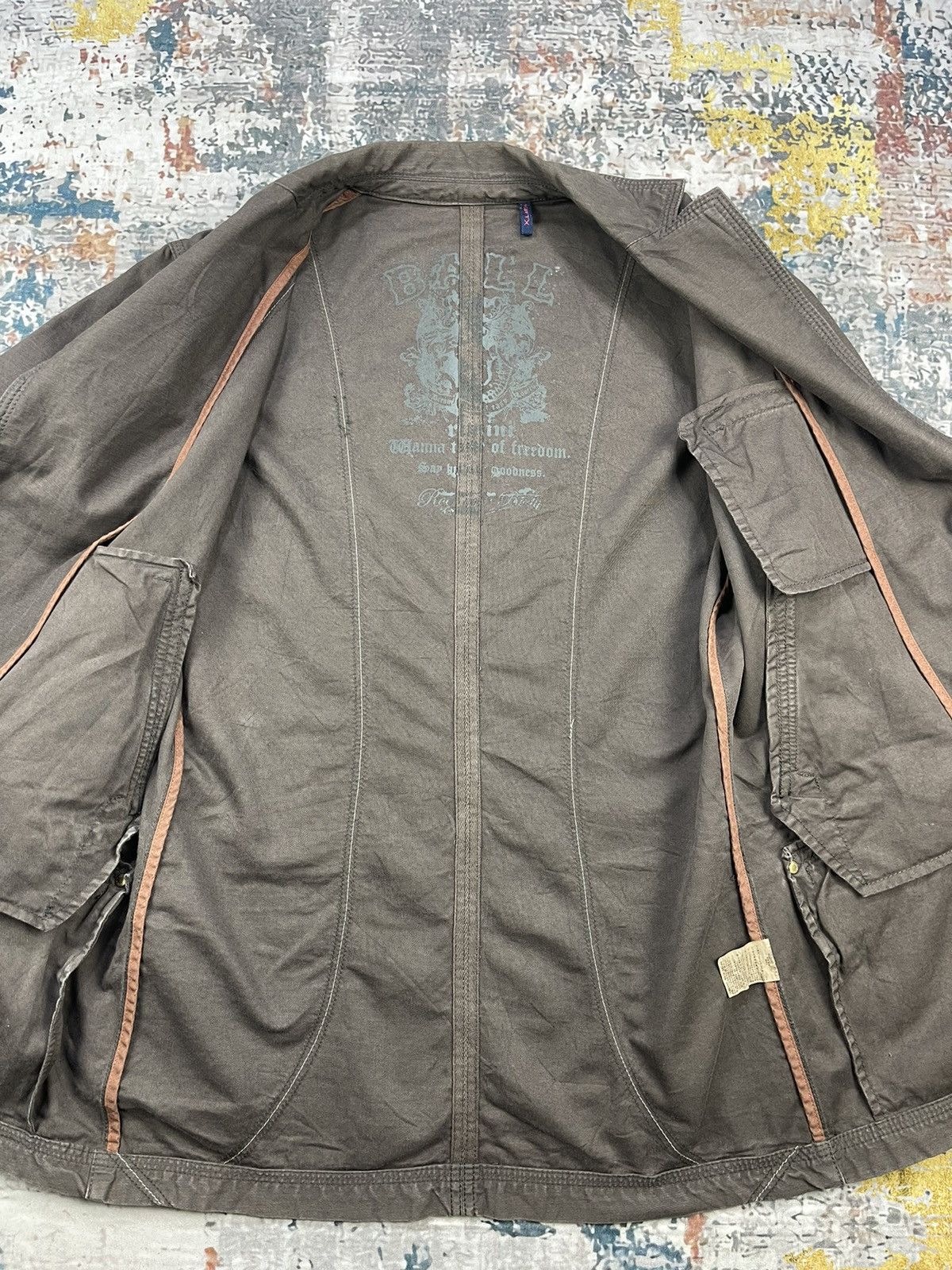 Japanese Brand Khaki Brown Multi Pocket Casual Jackets Size US XL / EU 56 / 4 - 12 Thumbnail