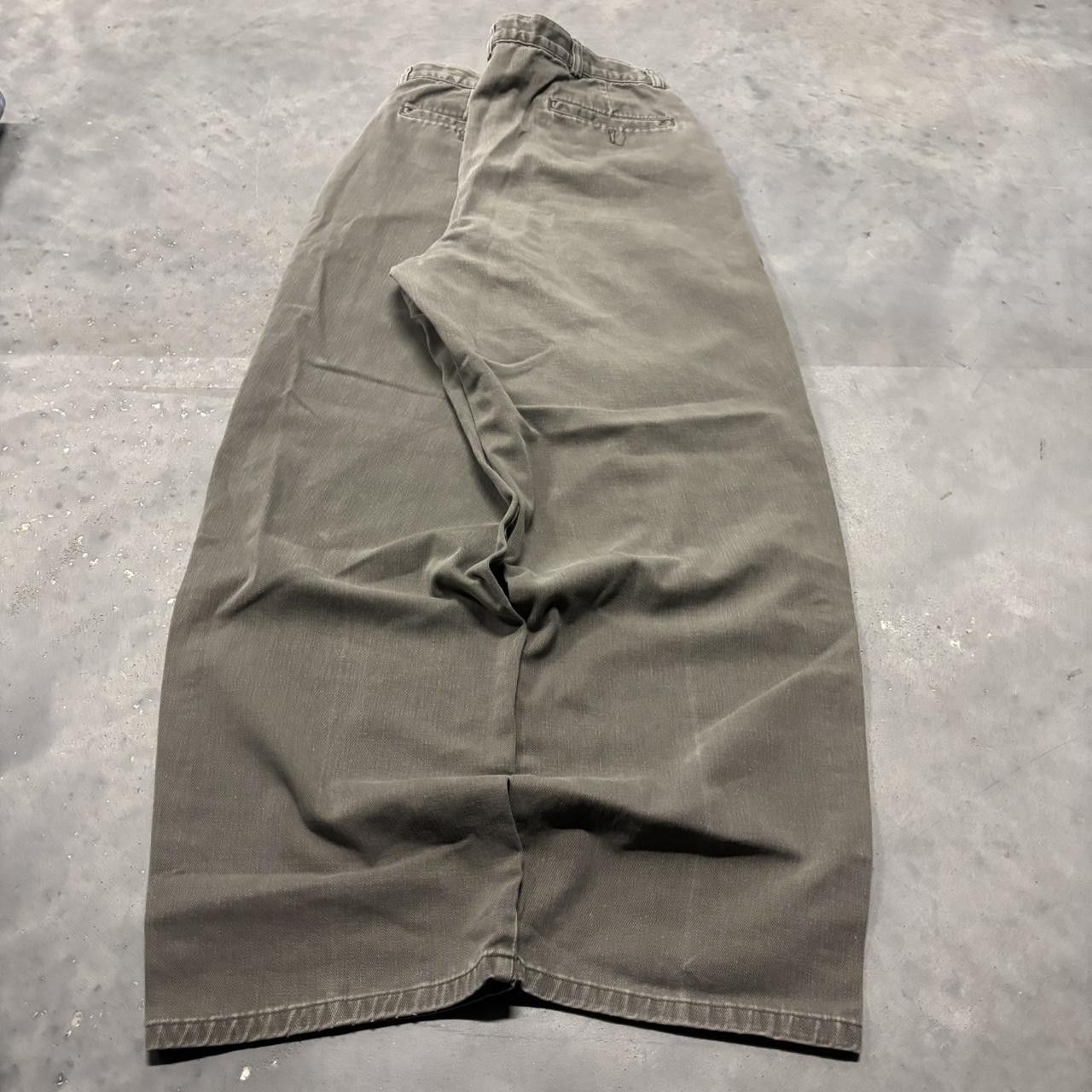 Japanese Brand × Vintage Crazy Vintage Y2K/2000s Faded Khaki Brown Essential Casual Pants! Size US 33 - 4 Thumbnail