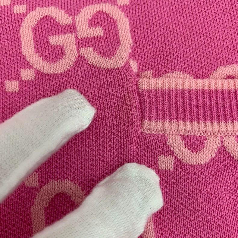 Other Gucci Pink logo jacquad cotton round-neck single-breasted Size M / US 6-8 / IT 42-44 - 8 Thumbnail