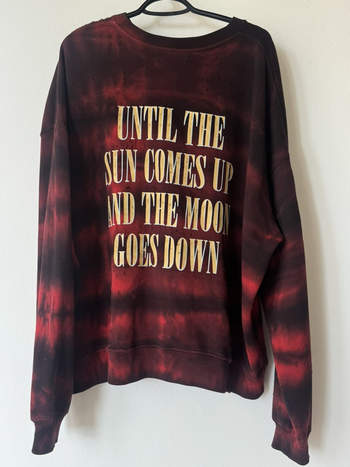 Amiri AMIRI Wild Ones Distressed Sweatshirt Red L Size US L / EU 52-54 / 3 - 2 Thumbnail