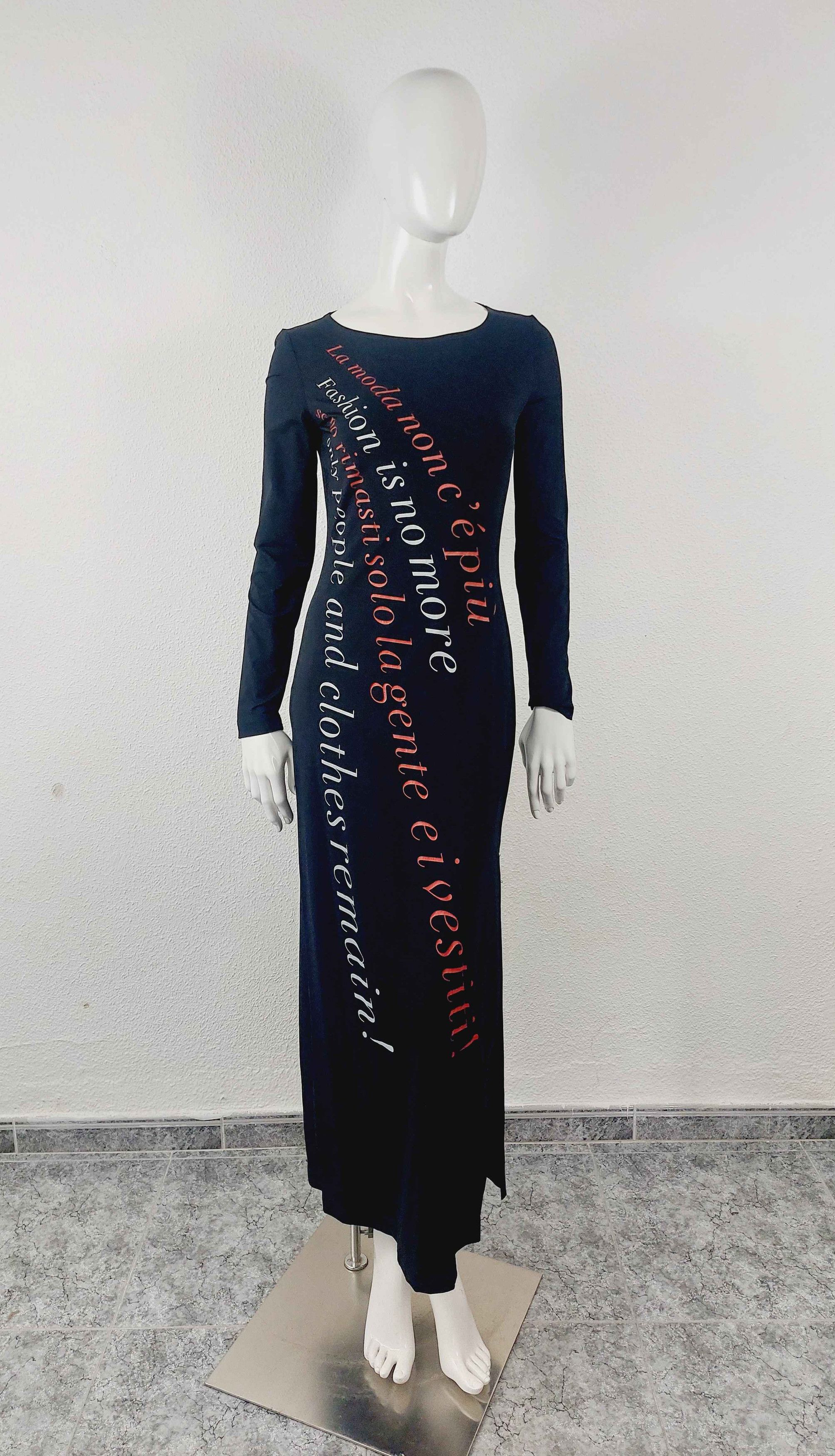 Moschino Moschino Fashion Is No More Slogan Text Moda Maxi Dress Size L / US 10 / IT 46 - 5 Thumbnail