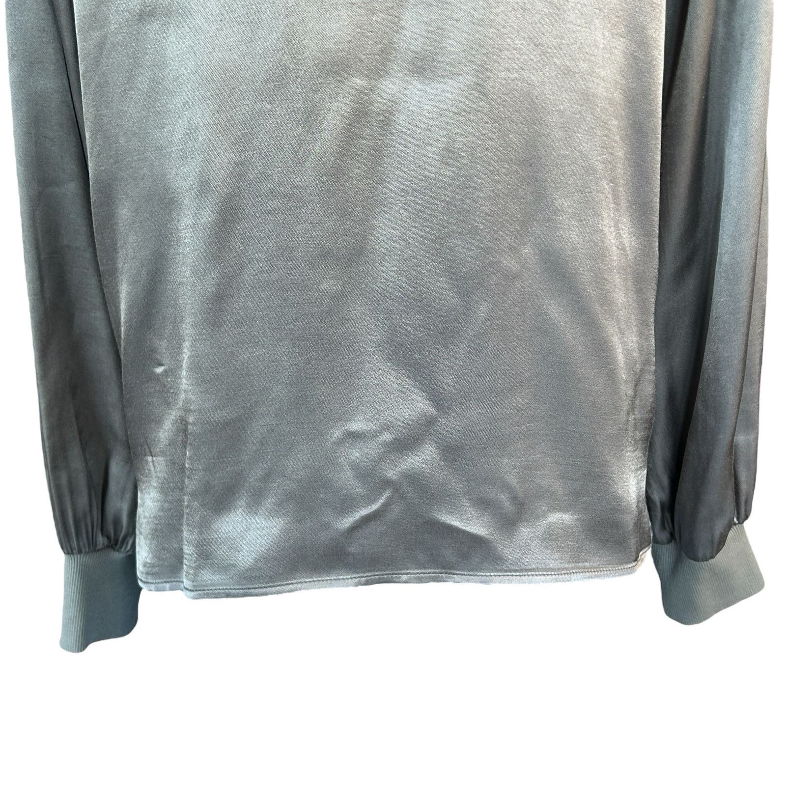 Nation LTD Nation Ltd. Ayra Blouse Satin Top Med Gray Minimalist Party Size M / US 6-8 / IT 42-44 - 6 Thumbnail