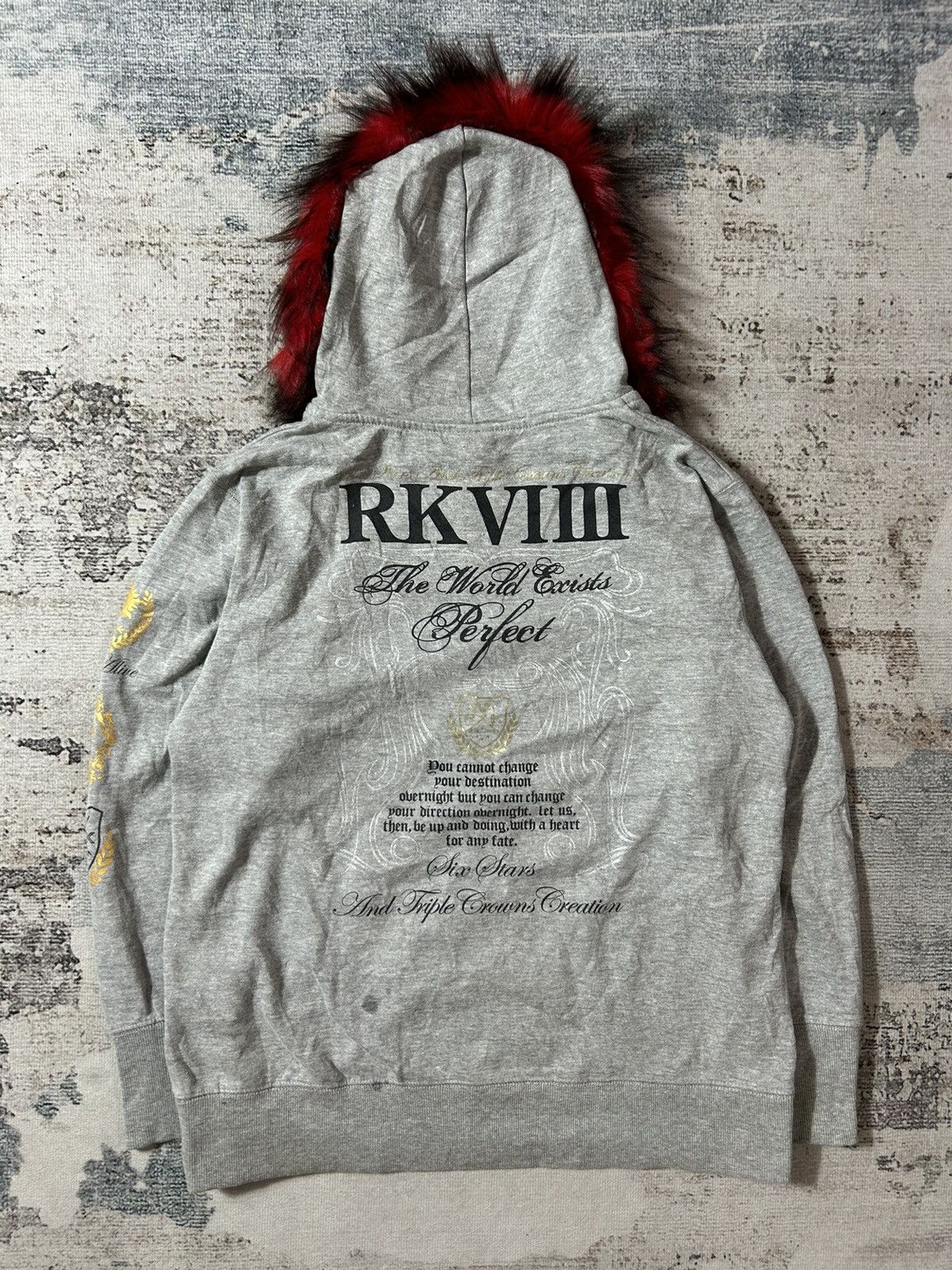 Japanese Brand Japanese Poem Faux Fur Zip Hoodie Lgb Styled Size US L / EU 52-54 / 3 - 2 Thumbnail