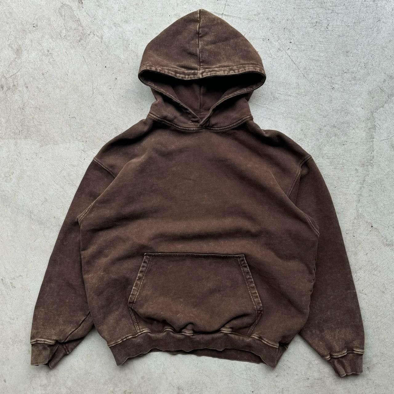 Vintage Vintage Style Heavy Weight Terry Brown Hooded Sweatshirt Size US L / EU 52-54 / 3 - 1 Thumbnail