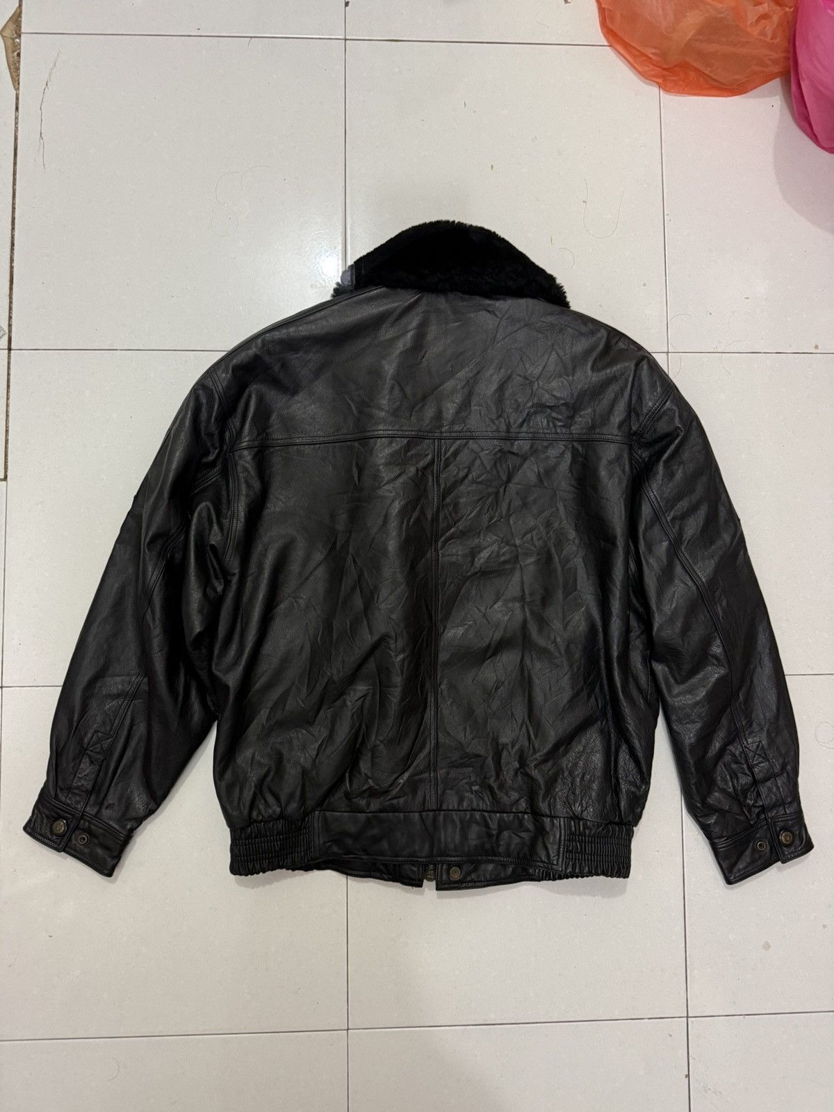 Playboy VTG PLAYBOY Bomber Leather Jacket With Fur Size US L / EU 52-54 / 3 - 13 Thumbnail
