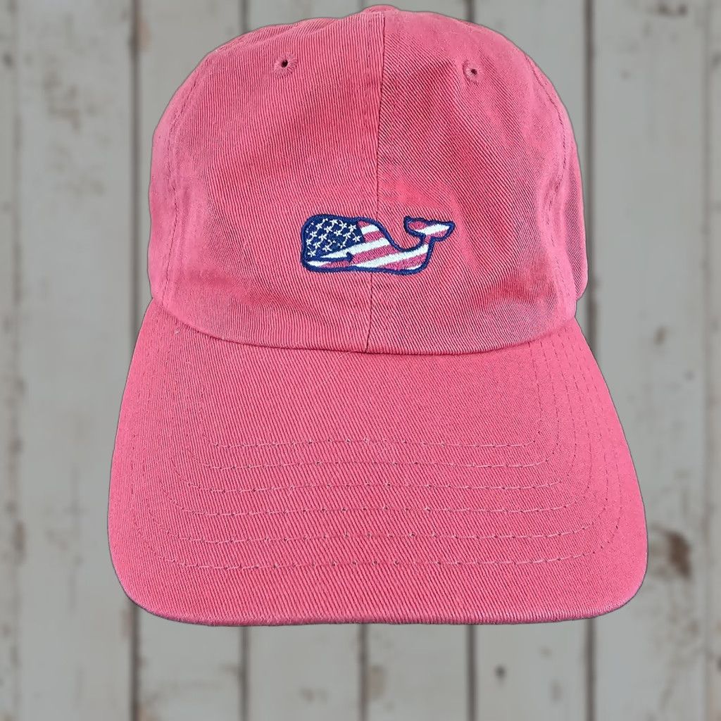 Vineyard Vines VINTAGE Vineyard Vines Hat Cap Strap Back One Size Pink USA Flag Stripes Cotton Baseball Cap Women OSFA Size ONE SIZE - 1 Thumbnail