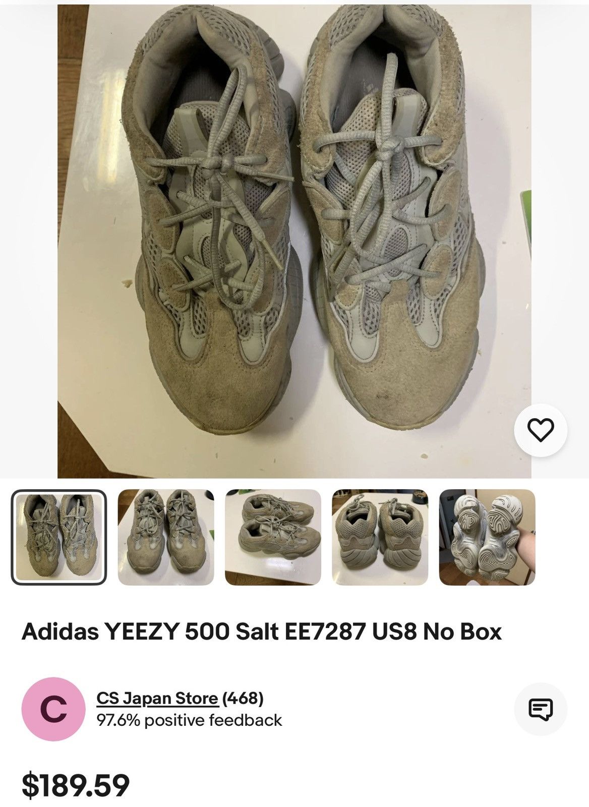 Adidas Adidas YEEZY 500 Salt EE7287 US 12 Size US 12 / EU 45 - 1 Thumbnail