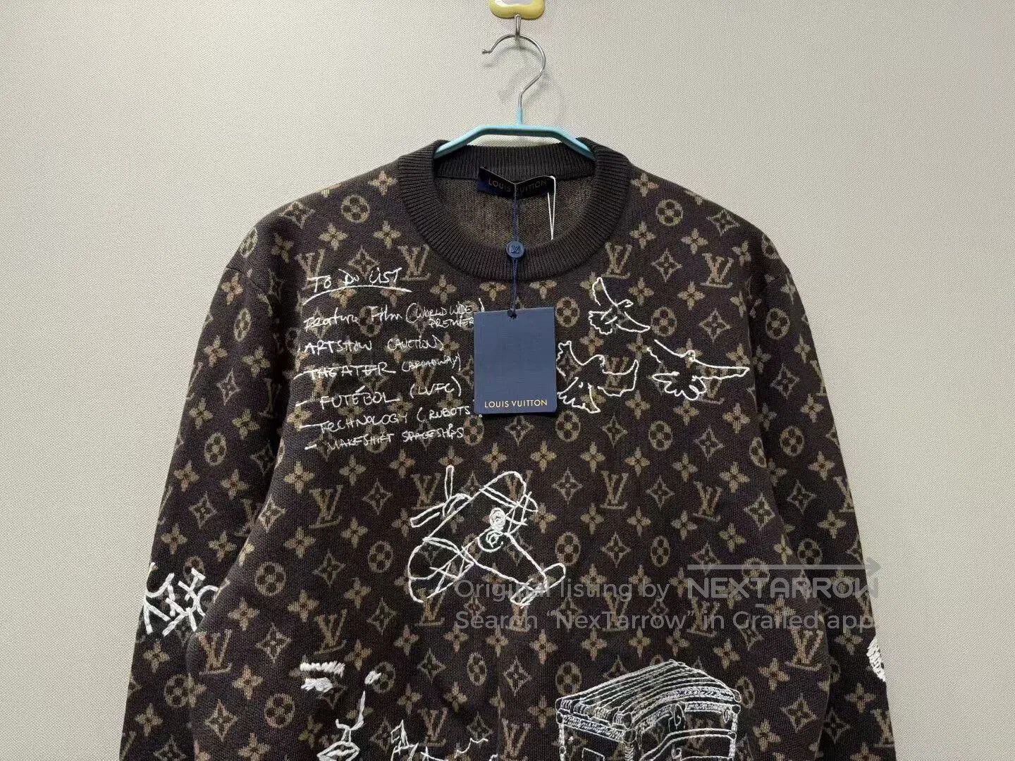 Louis Vuitton louis vuitton brown logo embroidered sweater. Size US L / EU 52-54 / 3 - 2 Thumbnail