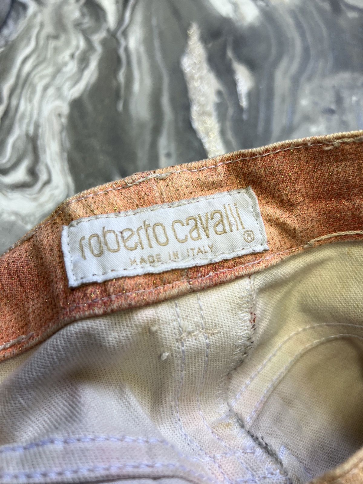 Roberto Cavalli Archive Roberto Cavalli 2001 Psychedelic Spiral Print Jeans Size 29" - 9 Thumbnail