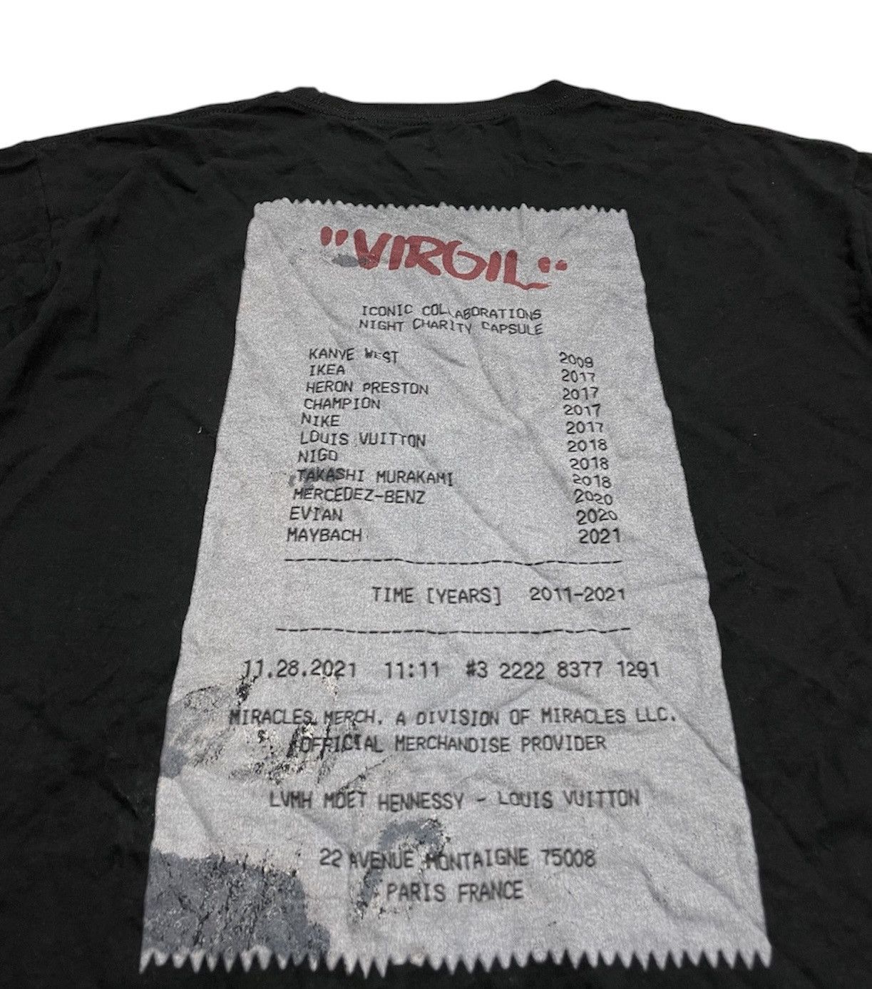 Virgil Abloh Miracles “Virgil” Time Years Tee Size US M / EU 48-50 / 2 - 5 Thumbnail