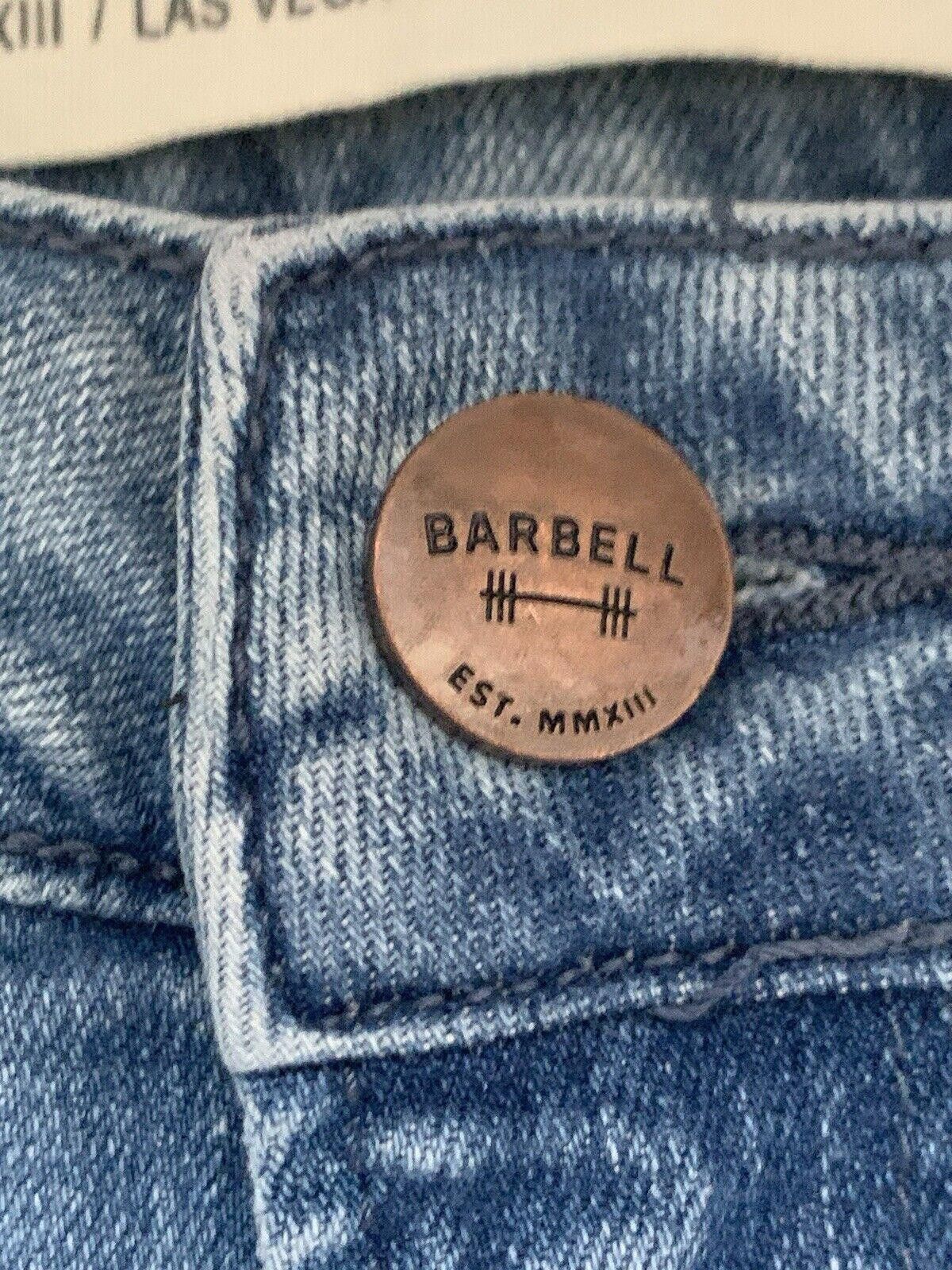 Designer Barbell Apparel Jeans Blue Denim Straight Stretch Distressed Size US 31 - 3 Thumbnail