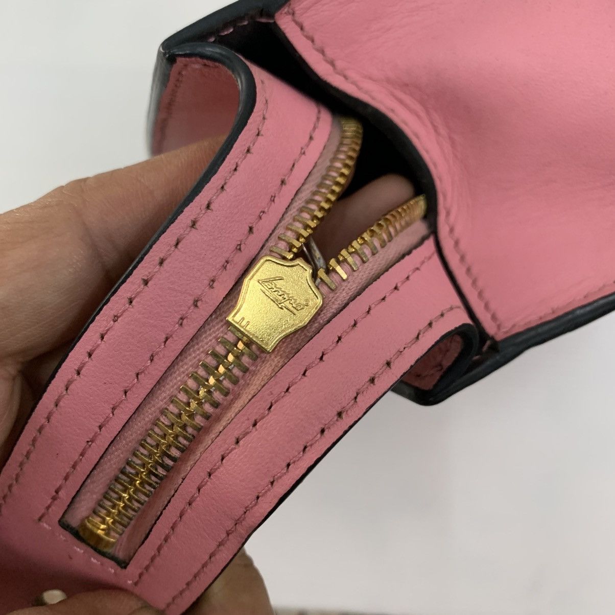 Prada Prada Leather Pink Clutch Bag Size ONE SIZE - 12 Thumbnail
