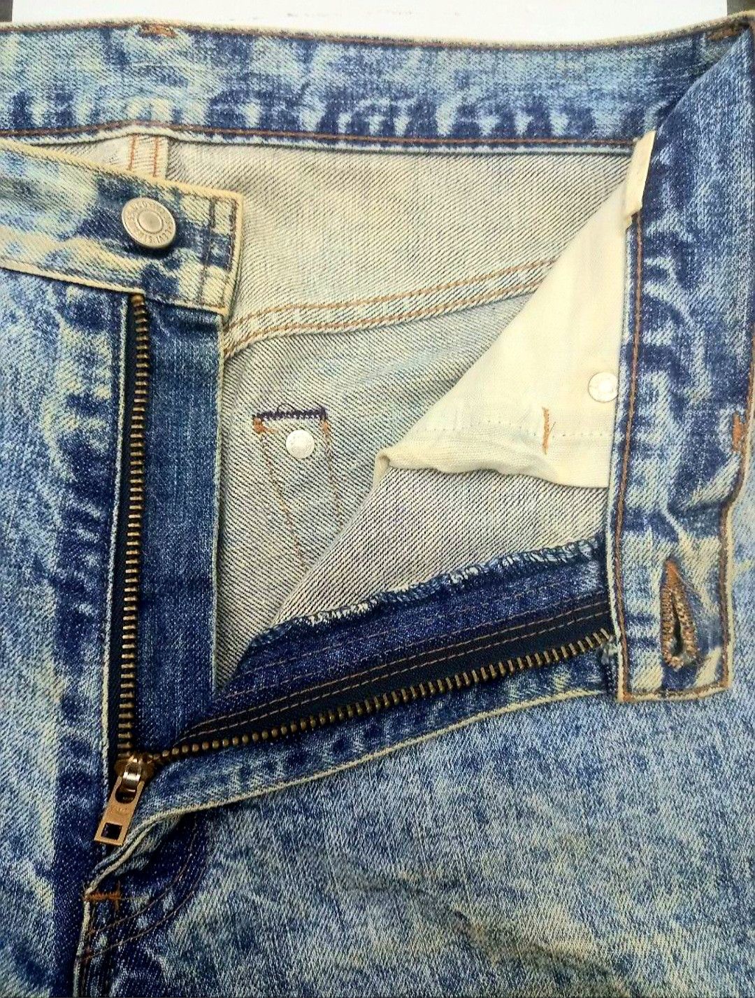 Levi's × Levi's Vintage Clothing Levis Big E 502 Acid Wash Selvedge Jeans Size US 31 - 5 Thumbnail