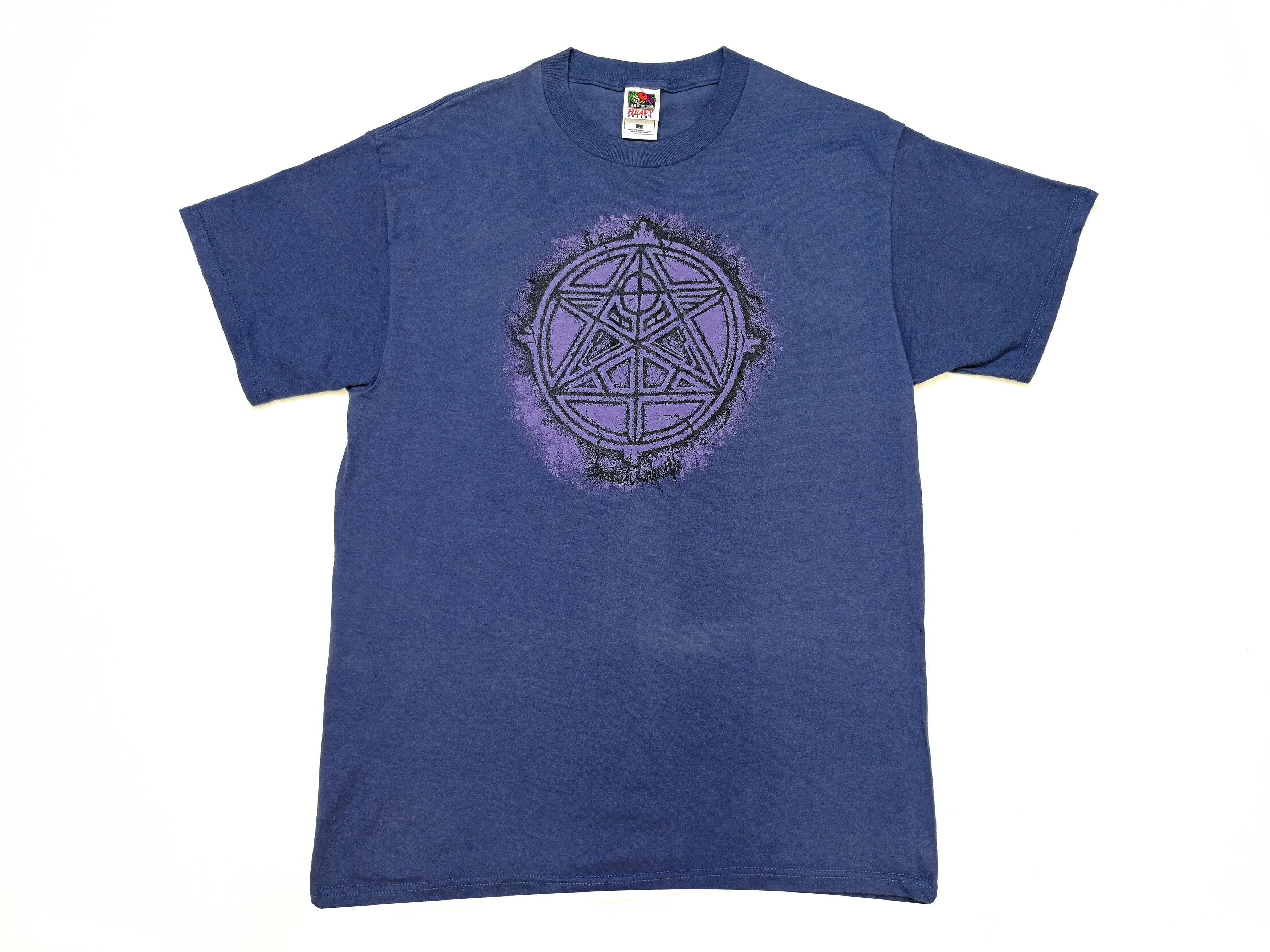 Fruit Of The Loom × Vintage Vintage Spiritual Warrior T-Shirt Pentagram Logo Size US M / EU 48-50 / 2 - 2 Thumbnail