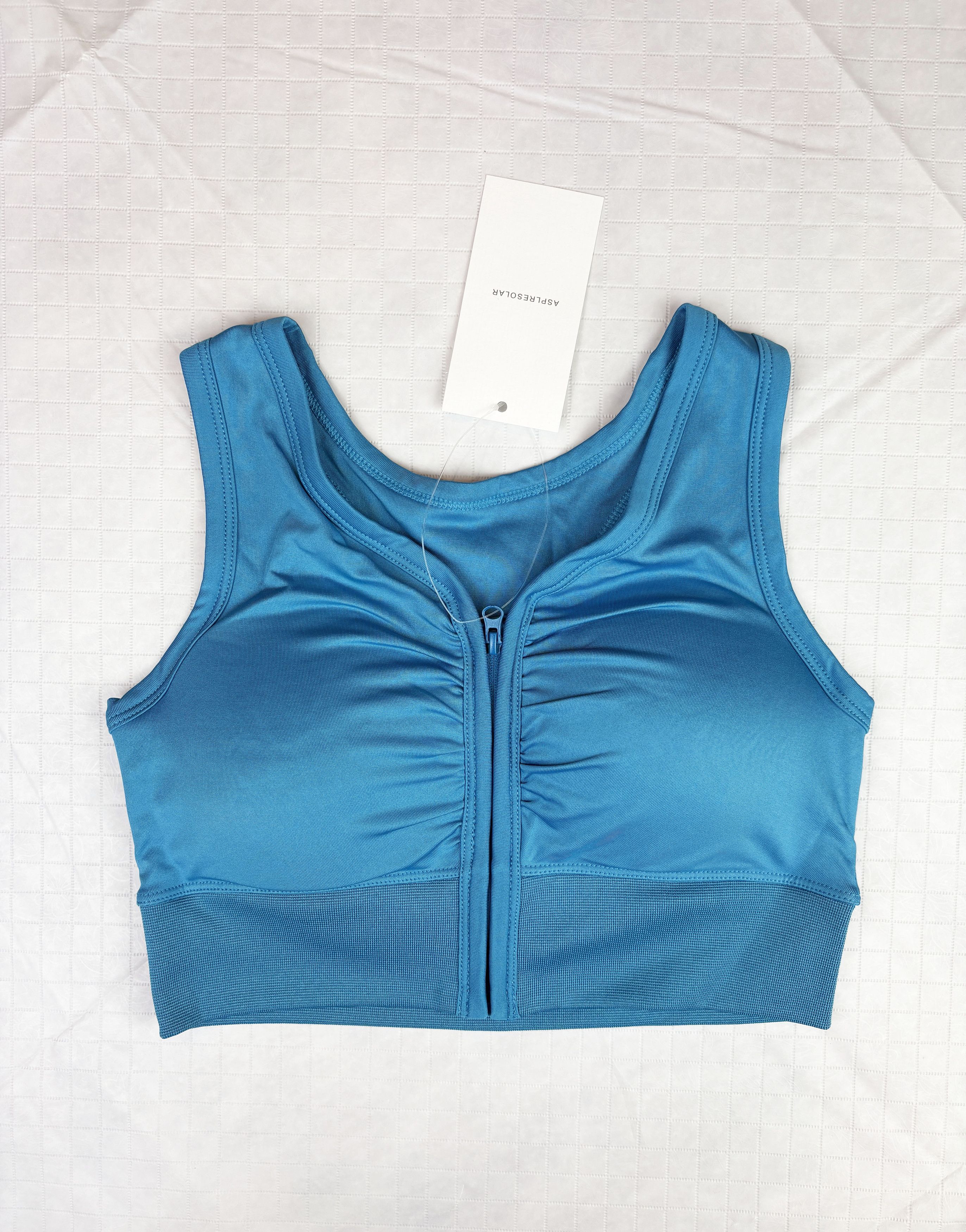 Other AspIresolar Women's Front Zip Up Blue Sports Bra. Size M Size M / US 6-8 / IT 42-44 - 3 Thumbnail