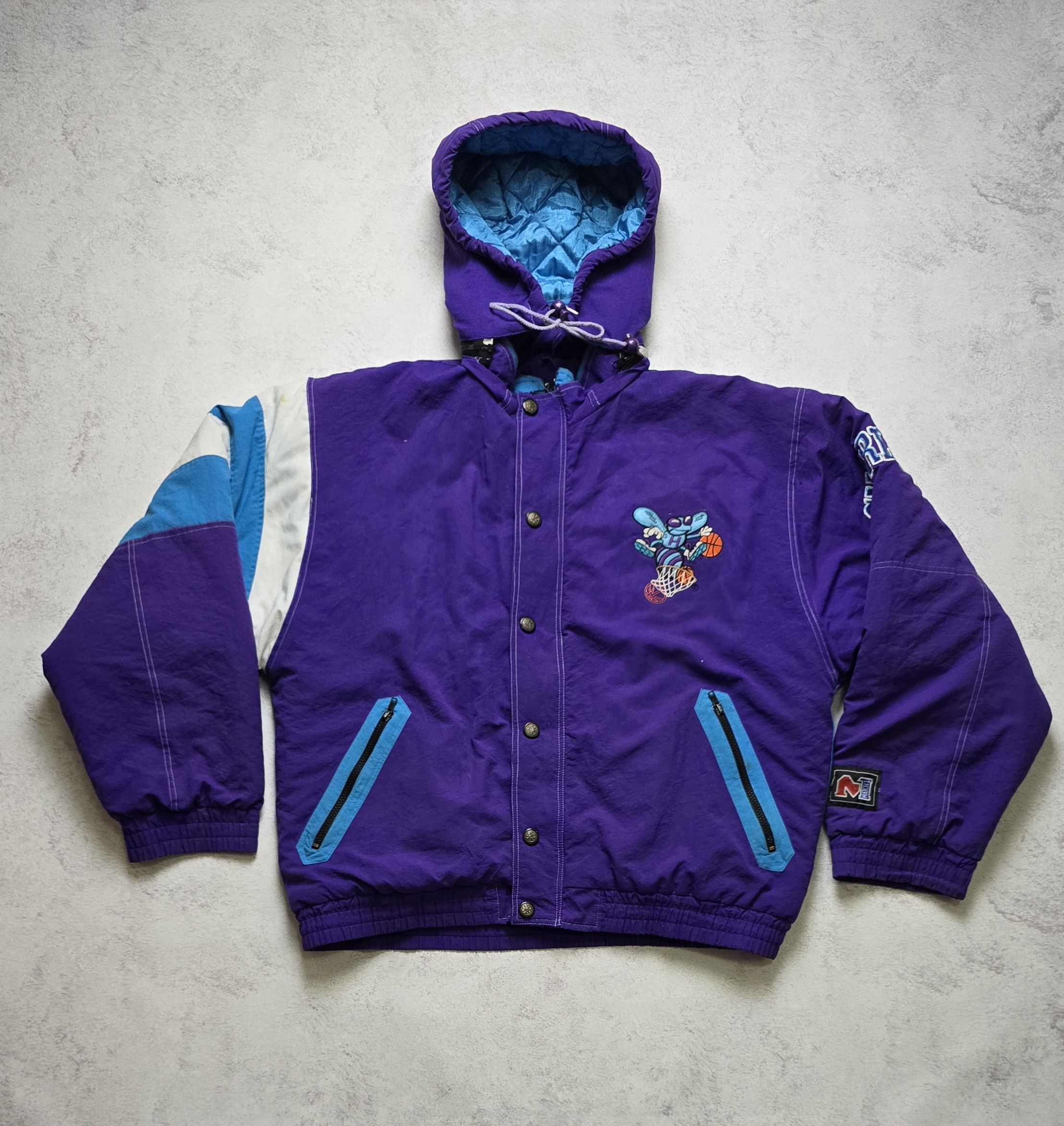 Logo Athletic VTG 90s Charlotte Hornets Logo Athletic Match 1 Jacket Size US L / EU 52-54 / 3 - 2 Thumbnail