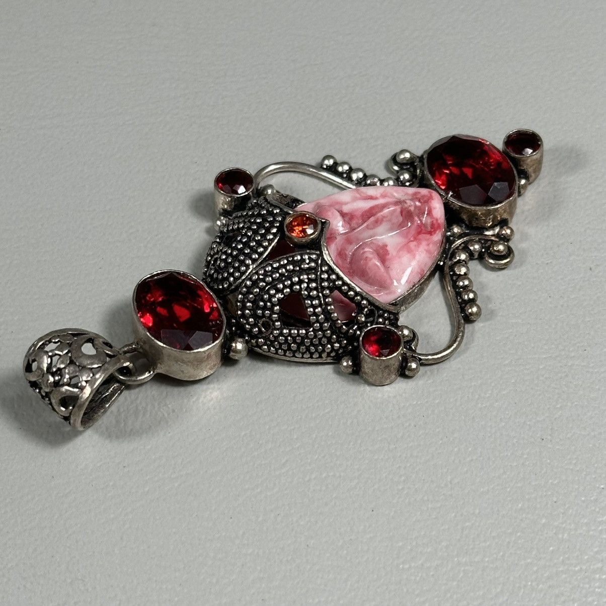 Other Mother Earth Goddess Jewelry Garnet Stone Silver Pendant Size ONE SIZE - 2 Thumbnail