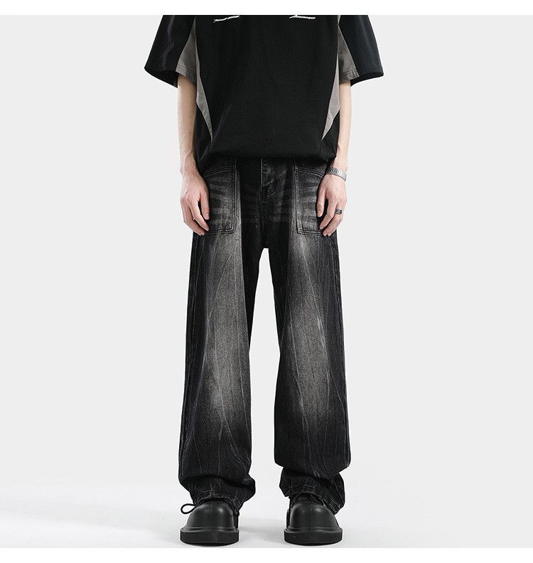 Japanese Brand × Jean High street lightning pattern men's loose wide-leg jeans Size US 32 / EU 48 - 3 Thumbnail