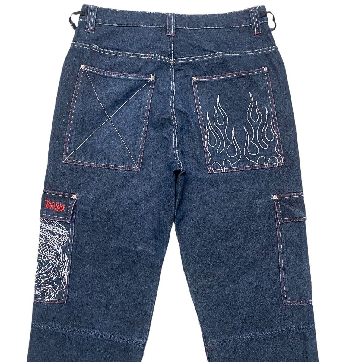Vintage Vintage BRASS HITHER Denim Baggy Flame Dragon Jeans Size US 36 / EU 52 - 12 Thumbnail