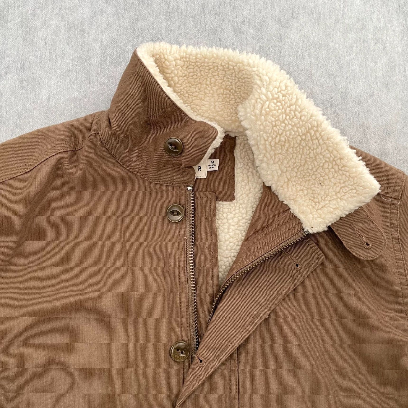 Flint And Tinder Flint and Tinder Jacket Adult Medium Brown Sherpa Fleece Deck Military Bomber M Shirt? Size US M / EU 48-50 / 2 - 3 Thumbnail