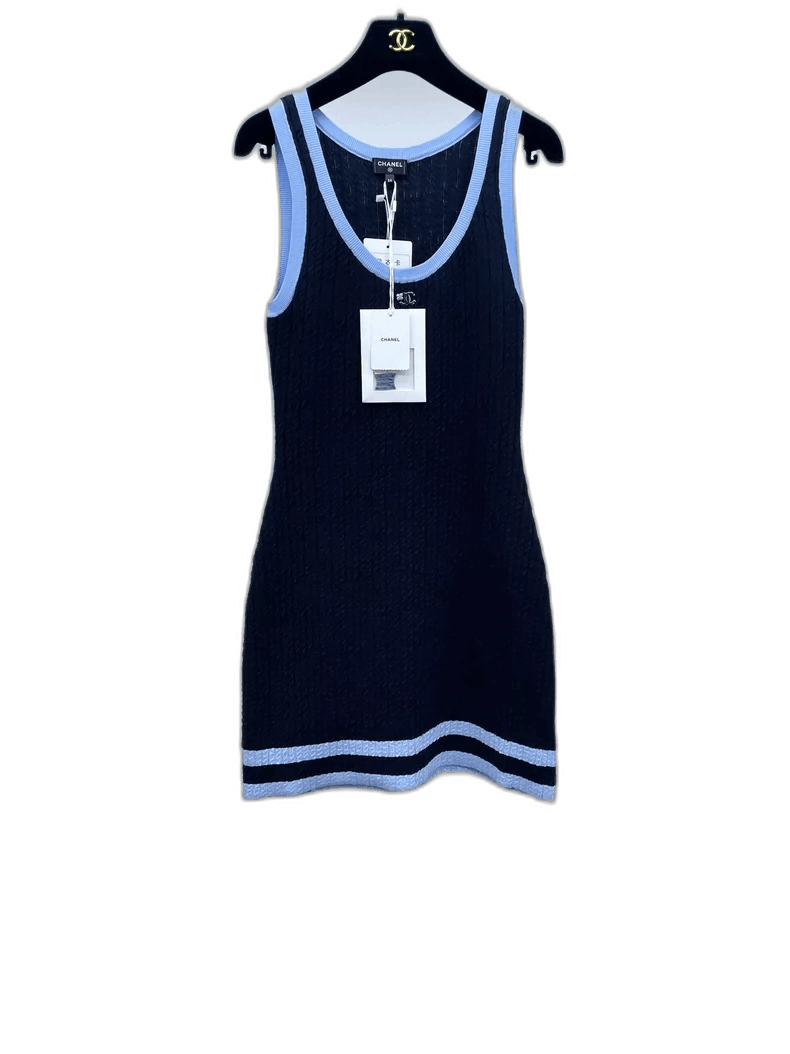 Chanel Chanel Blue Black Color Block Dress-yf Size US 34 / EU 50 - 1 Thumbnail