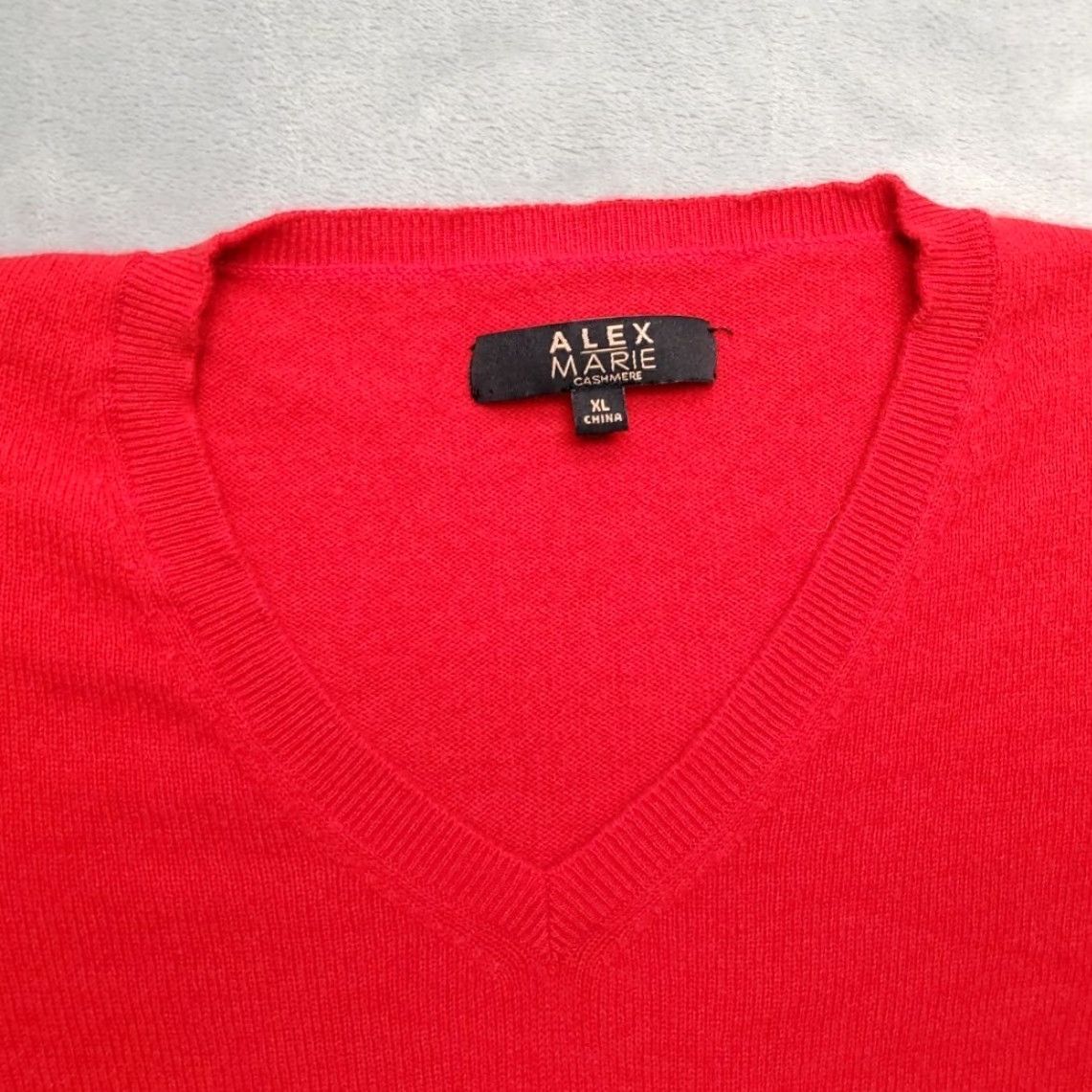 Vintage VINTAGE Alex Marie Sweater Womens XL Red Cashmere Wool V-Neck Classic Luxury Pullover Knit Solid Pattern Mens? Women? Size XL / US 12-14 / IT 48-50 - 3 Thumbnail