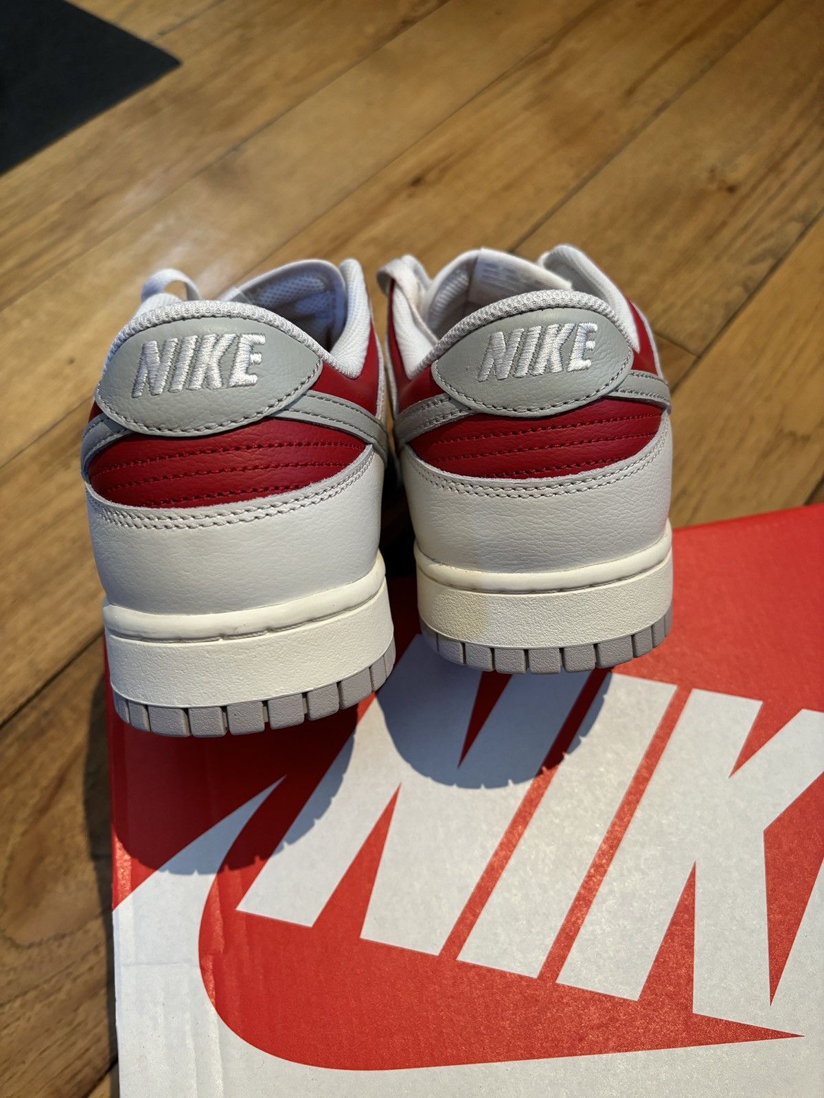 Nike Nike Dunk Low Iron Grey Gym Red Size US 11.5 / EU 44-45 - 7 Thumbnail