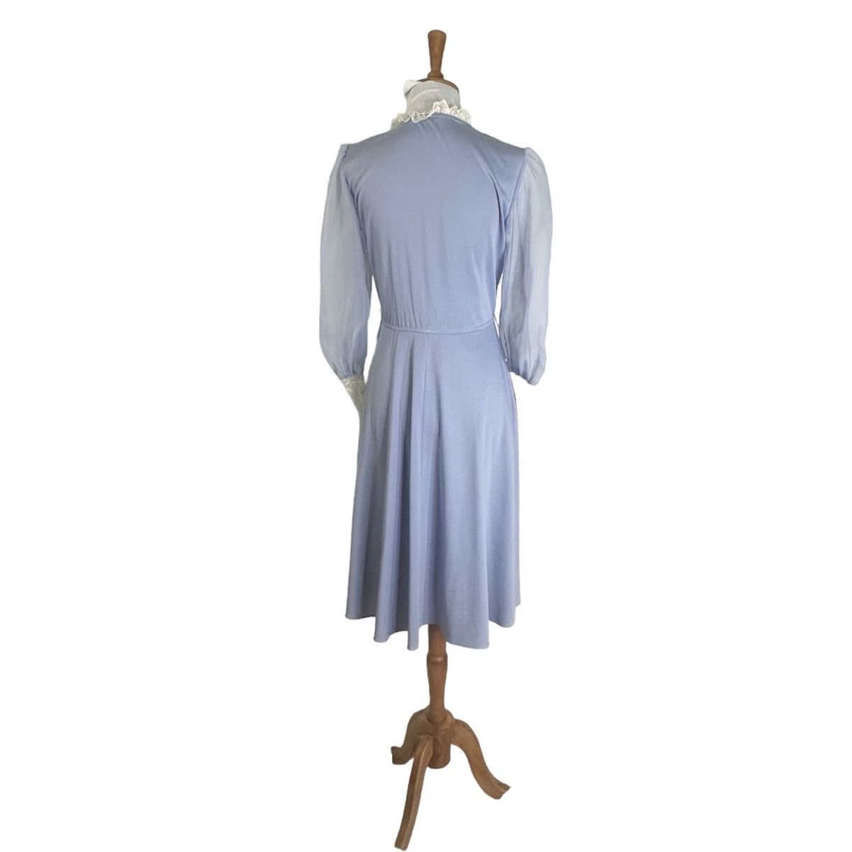 Vintage Vintage 1970s Periwinkle Blue Cottage Core Chiffon Dress M Size M / US 6-8 / IT 42-44 - 3 Thumbnail