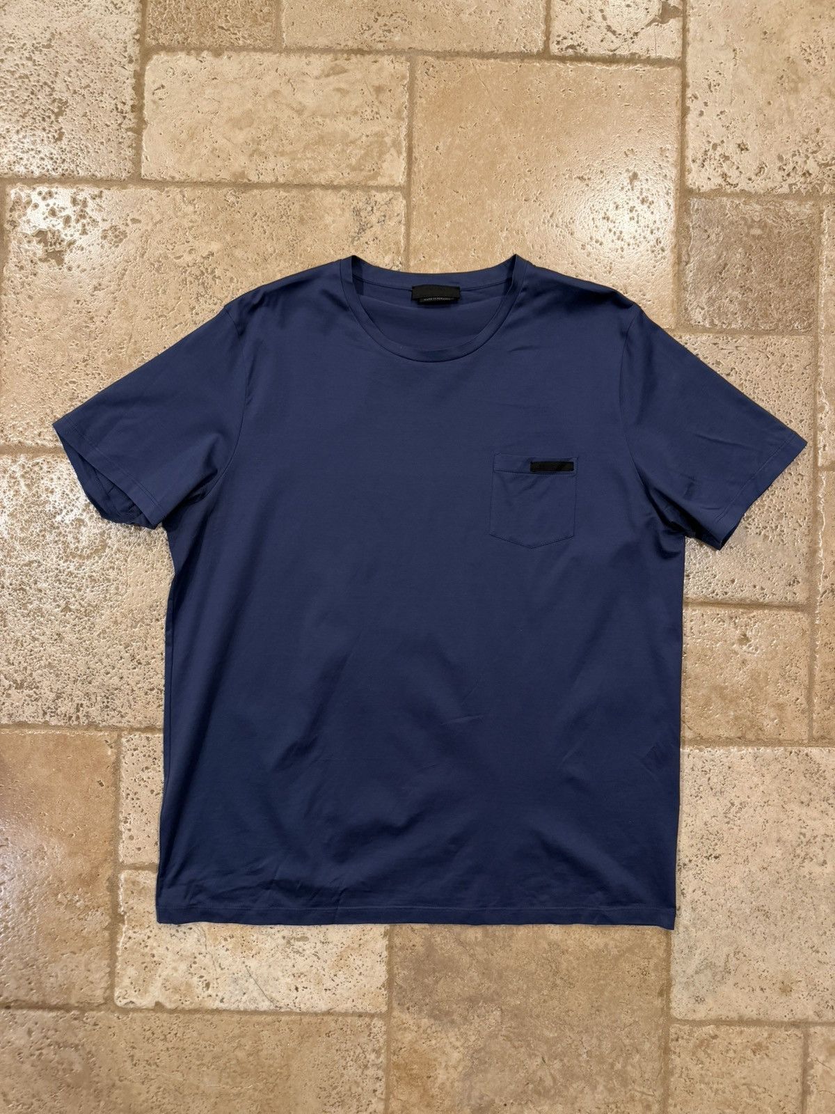 Prada Prada Navy Blue Pocket Mini Logo T-Shirt Size US XXL / EU 58 / 5 - 1 Thumbnail
