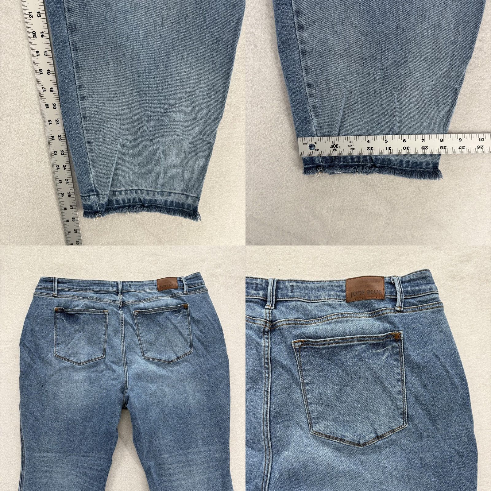 Denime Judy Blue Jeans 24W Boyfriend Fit Ankle Distressed Hem Blue Denim Preppy Womens Size 42" / US 20 - 8 Thumbnail