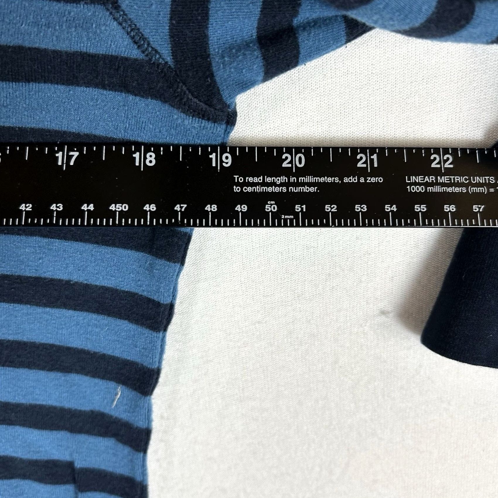 Gap Gap Shirt Womens Large Blue Striped 3/4 Sleeve V-Neck Cotton Tee Size L / US 10 / IT 46 - 7 Thumbnail