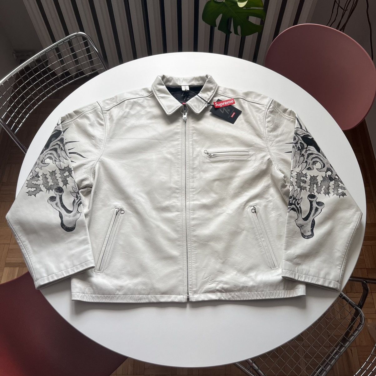 Supreme × Yohji Yamamoto Supreme Y’s by Yohji Yamamoto Leather Jacket White XL Bladee Size US XL / EU 56 / 4 - 2 Thumbnail