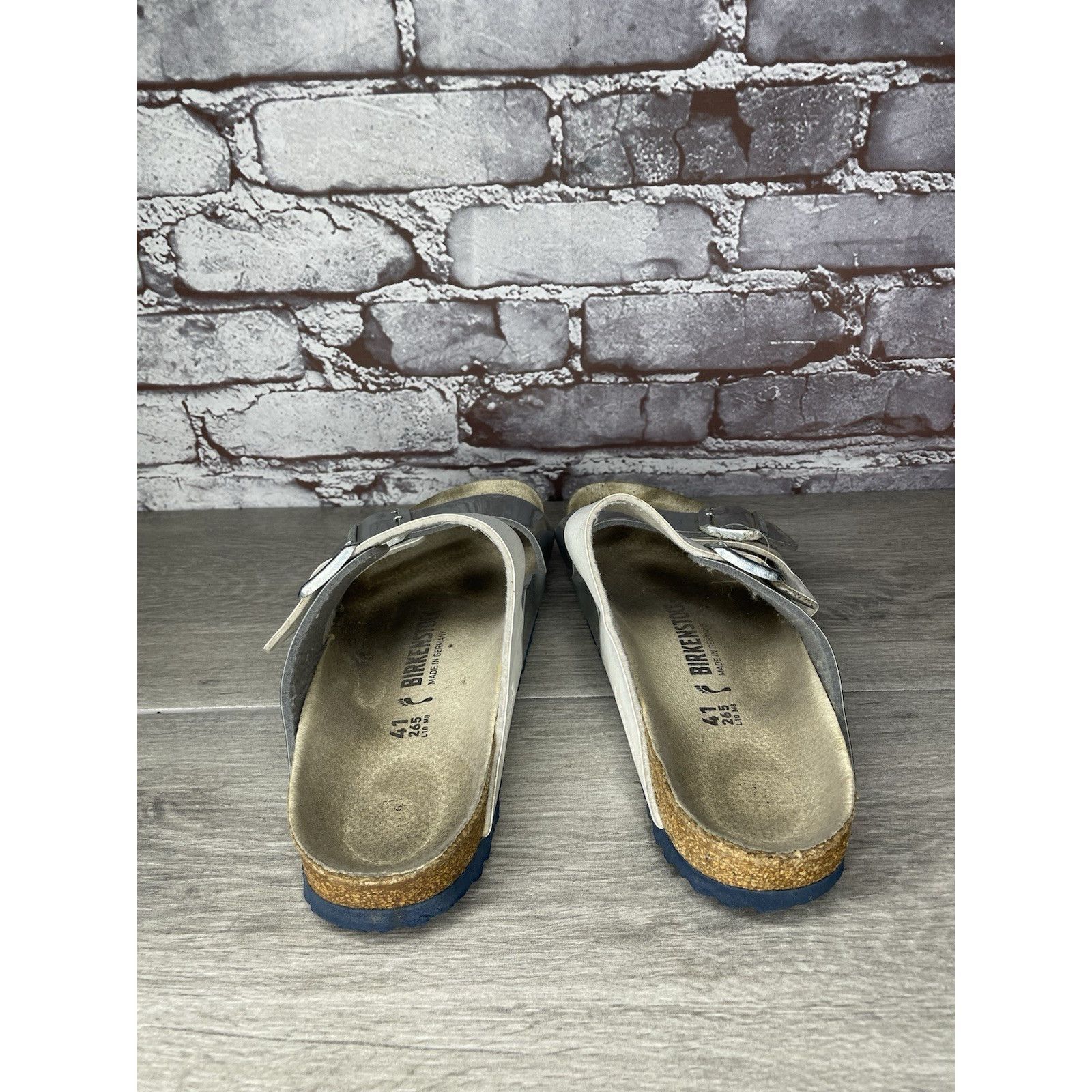 Birkenstock Birkenstock Arizona Two Toned Silver White Leather Strap San Size US 10 / IT 40 - 6 Thumbnail
