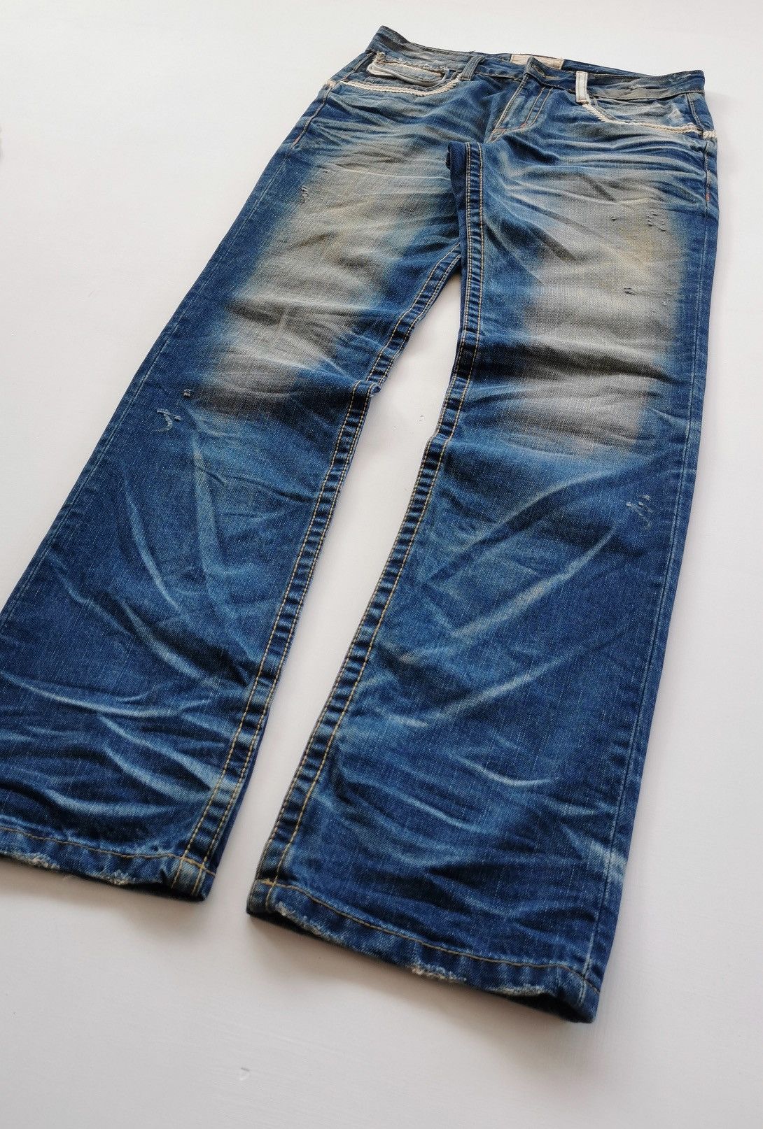 Japanese Brand Mudwash Lolita Exotic Vintage Blue Jeans Size US 32 / EU 48 - 2 Thumbnail