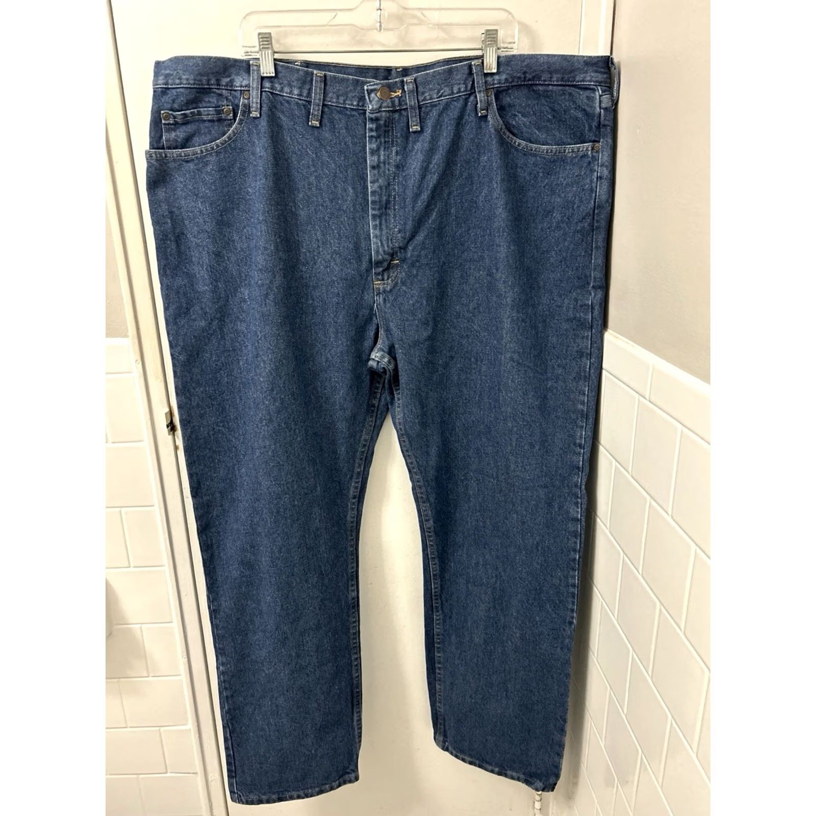 Wrangler Wrangler Five Star Jeans Mens 48x30 Blue Regular Fit Straight Leg Denim NWT Size US 32 / EU 48 - 6 Thumbnail